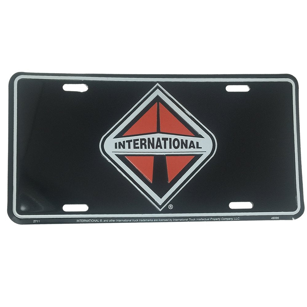 International Black Background License Plate