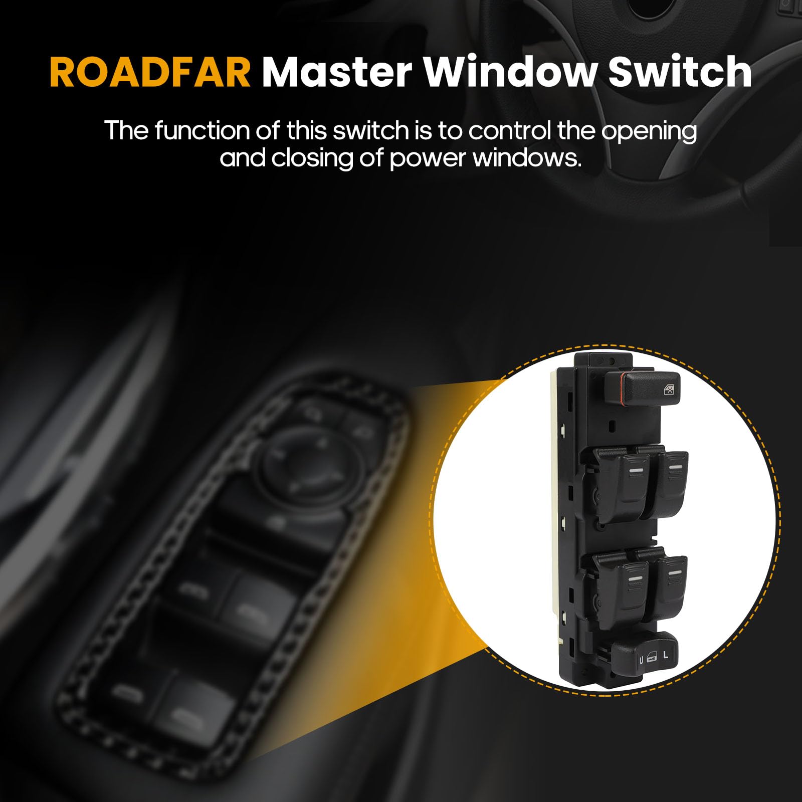 Window Switch Power Window Switch Master Control Switch Front Replacement Fits For 2004-2012 Chevy Colorado Crew Cab 2004-2012 Gmc Canyon Crew Cab 2006-2010 Hummer H3 2009-2010 Hummer H3T 25779767