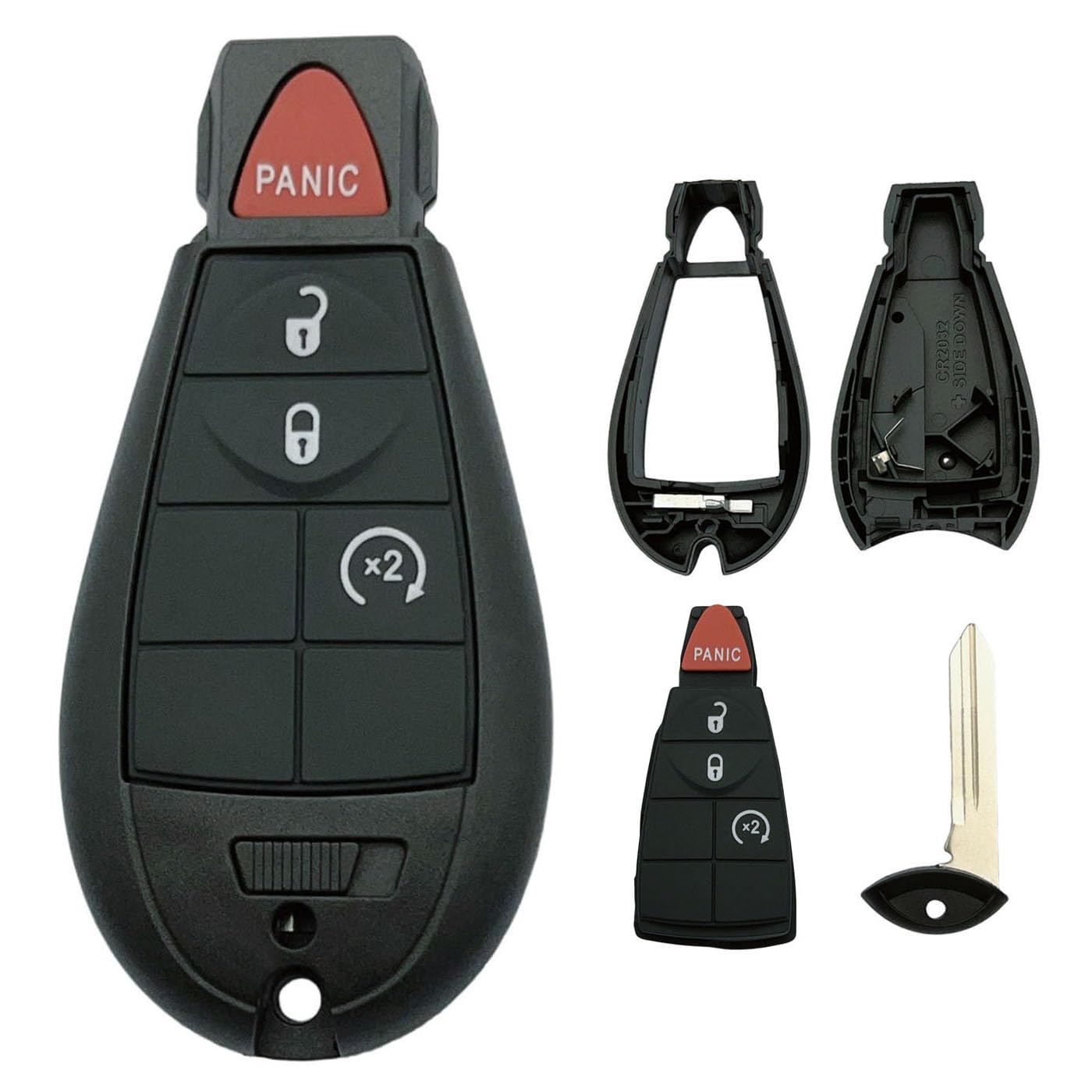 Replacement Key Fob Shell Case Fits for Dodge Durango Grand Caravan Journey Charger Ram Truck 1500 2500 3500 Jeep Chrysler Keyle