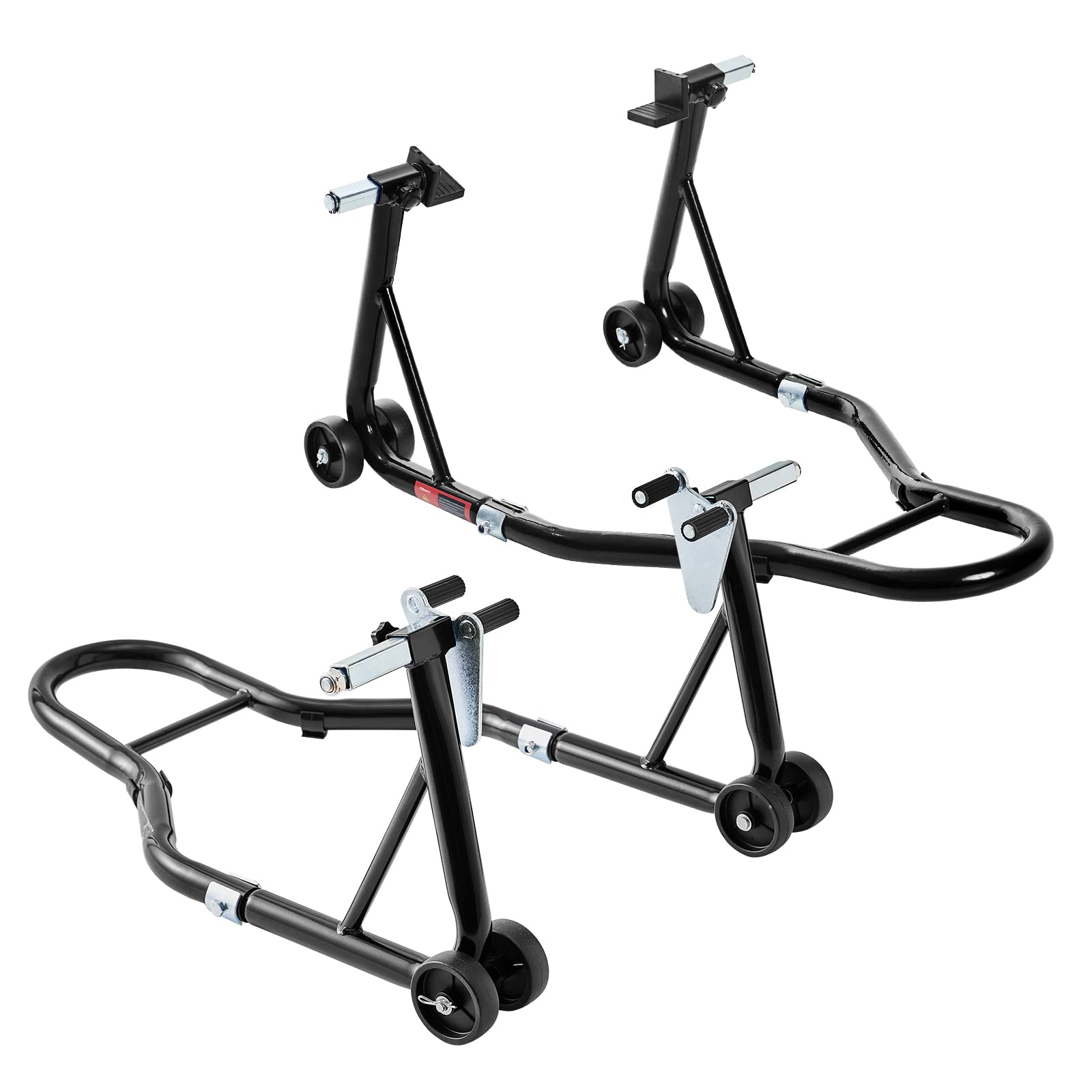 Donext Motorcycle Stand 850Lb Sport Bike Front And Rear Wheel Lift Swingarm Paddock Stands Black, L