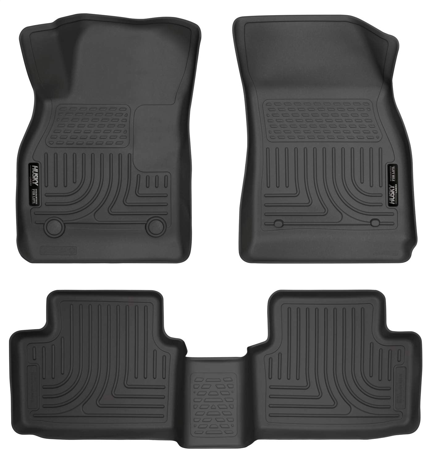 Husky Liners Weatherbeater Floor Mats | Fits 2013-2015 Chevrolet Malibu; 2016 Chevrolet Malibu Limited | Front & 2Nd Row, 3-Pc Black - 98191