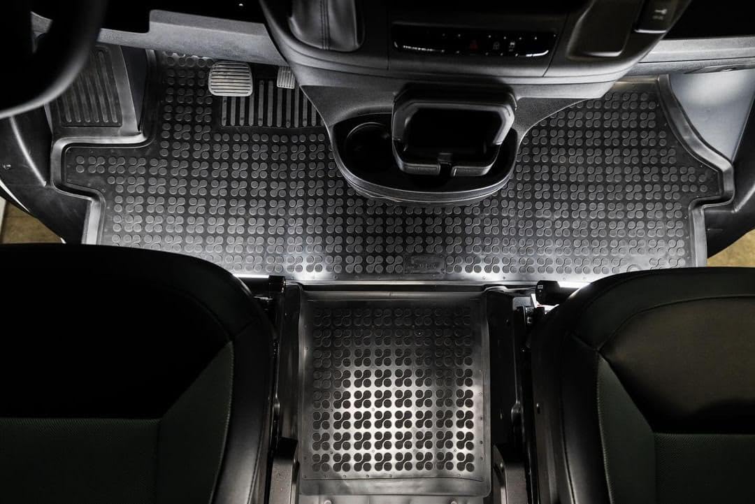 Rezaw-Plast Cargo Mat For Dodge Ram Promaster 2014-2024 With 159Ext Wheelbase All Weather Anti Slip Heavy Duty Bed Liner Rubber All-Season Promaster Van Accessories Black (Front Floor Mat)
