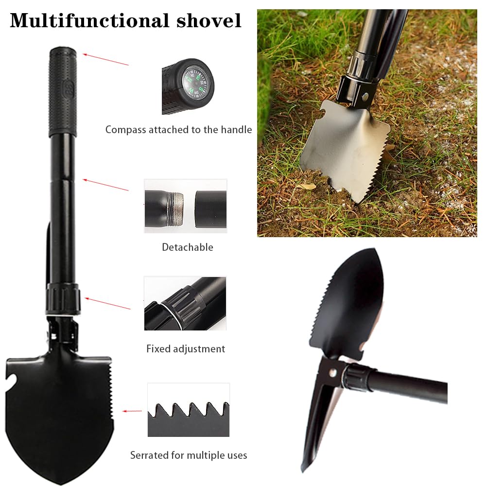 Emergency Car Kit - Premium Roadside Assistance Kit For Cars With Jumper Cables, Headlamp, Folding Shovel & Tow Strap All-In-One