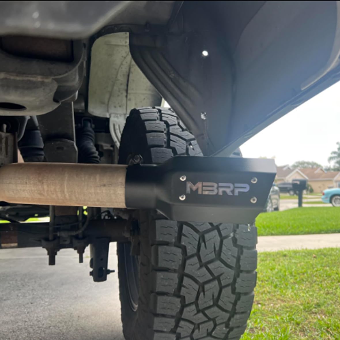 MBRP Exhaust T5169BLK Black Series Exhaust Tip 3 in. Inlet 10 in. Length Stainless Steel Black Coated 4 in. Tip w/Logo Plate Bla