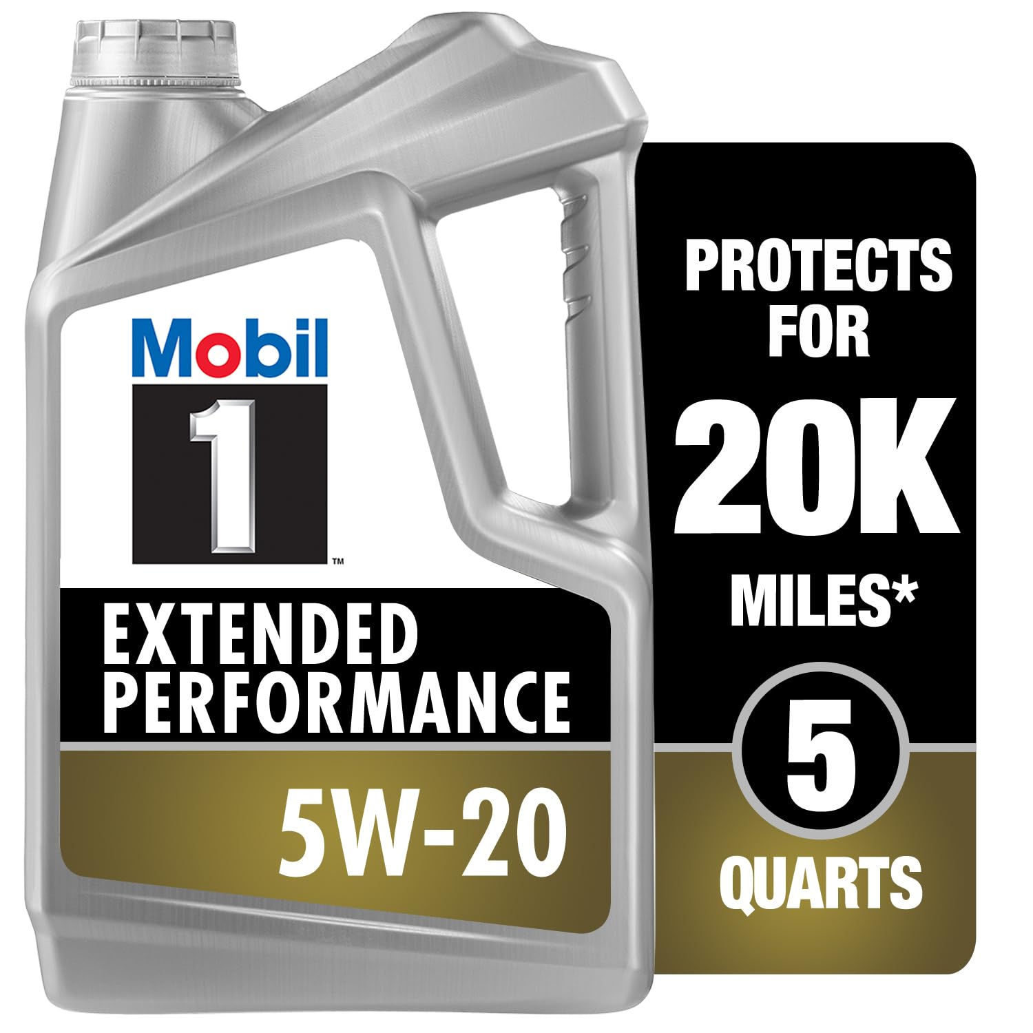 Mobil 1 Extended Performance Full Synthetic Motor Oil 5W20, 5 Quart