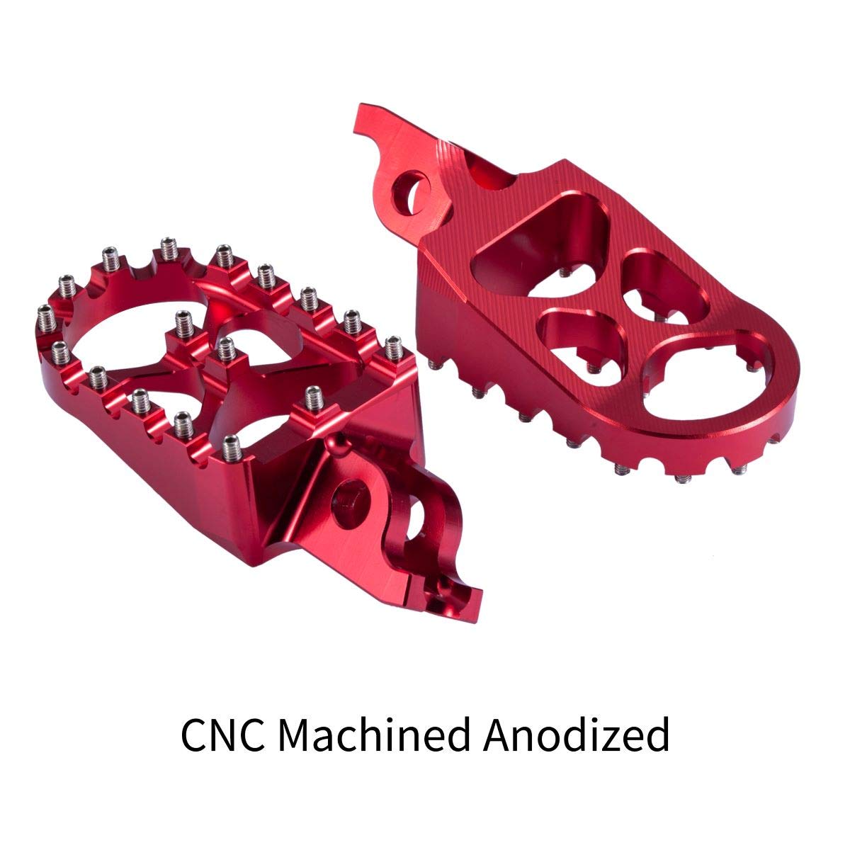 Hopider Cnc Wide Foot Pegs Mx Compatible With Cr125/250 02-07, Crf150R 07-19, Crf250R 04-19, Crf250X 04-19, Crf450R 02-19, Crf450Rx 17-19, Crf450X 05-19 Crf250L/M 12-18, Crf250Rally 17-18,Red