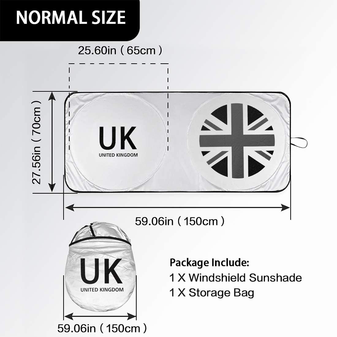 Mini Cooper Union Jack Windshield Sunshade Compatible With Mini Cooper Clubman Countryman Union Jack Accessories Blocks Uv Rays Keep Vehicle Cool(Grey)