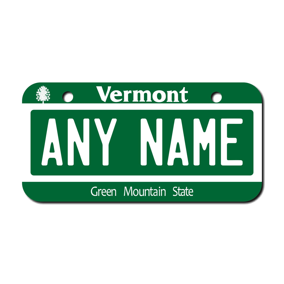 Teamlogo Personalized Vermont License Plate - Sizes For Kid 'S Bikes, Cars, Trucks, Cart, Key Rings Version 1 (3 X 6 Aluminum Li