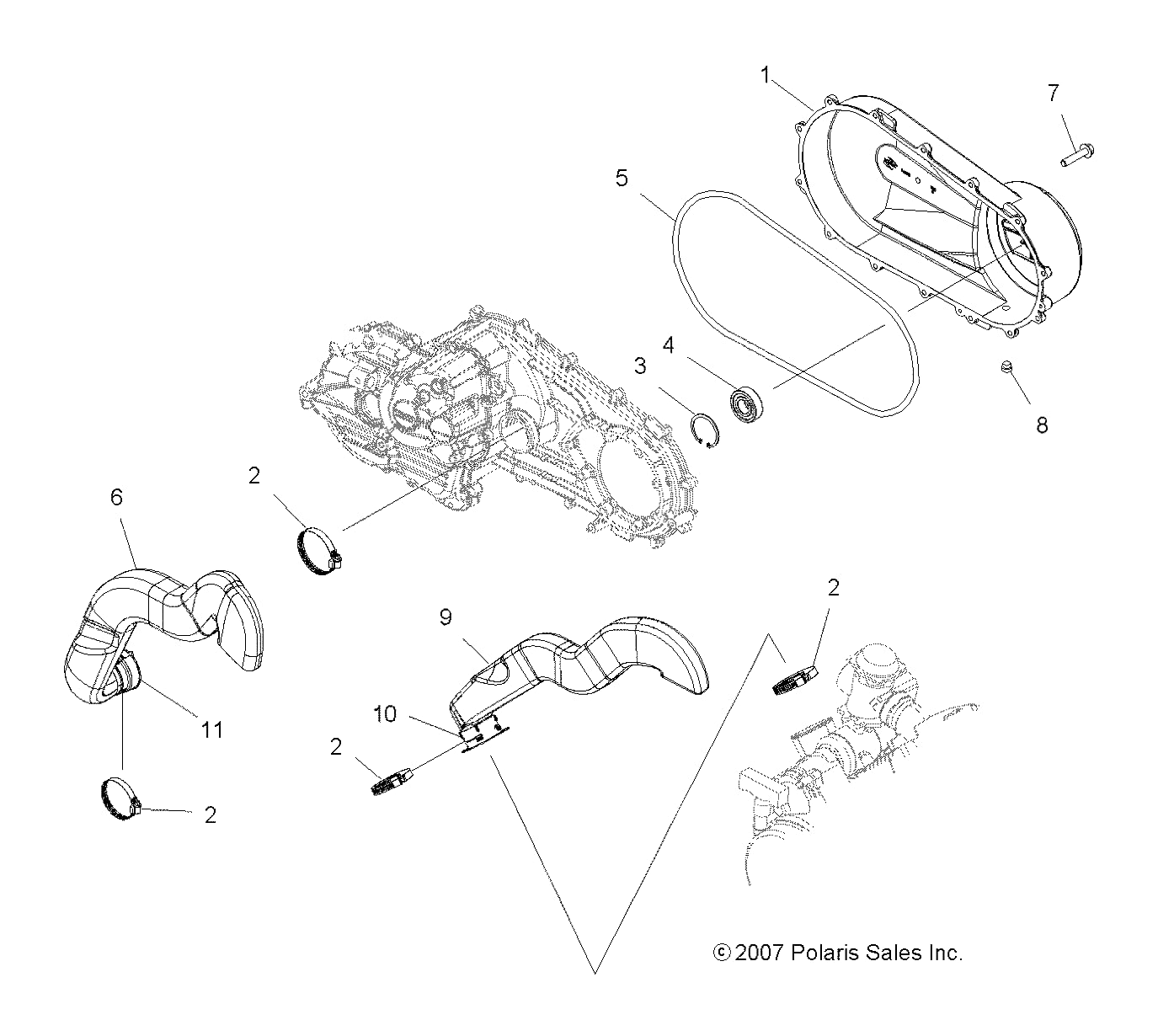 Polaris Atv Inlet Boot Duct, Genuine Oem Part 5412820, Qty 1