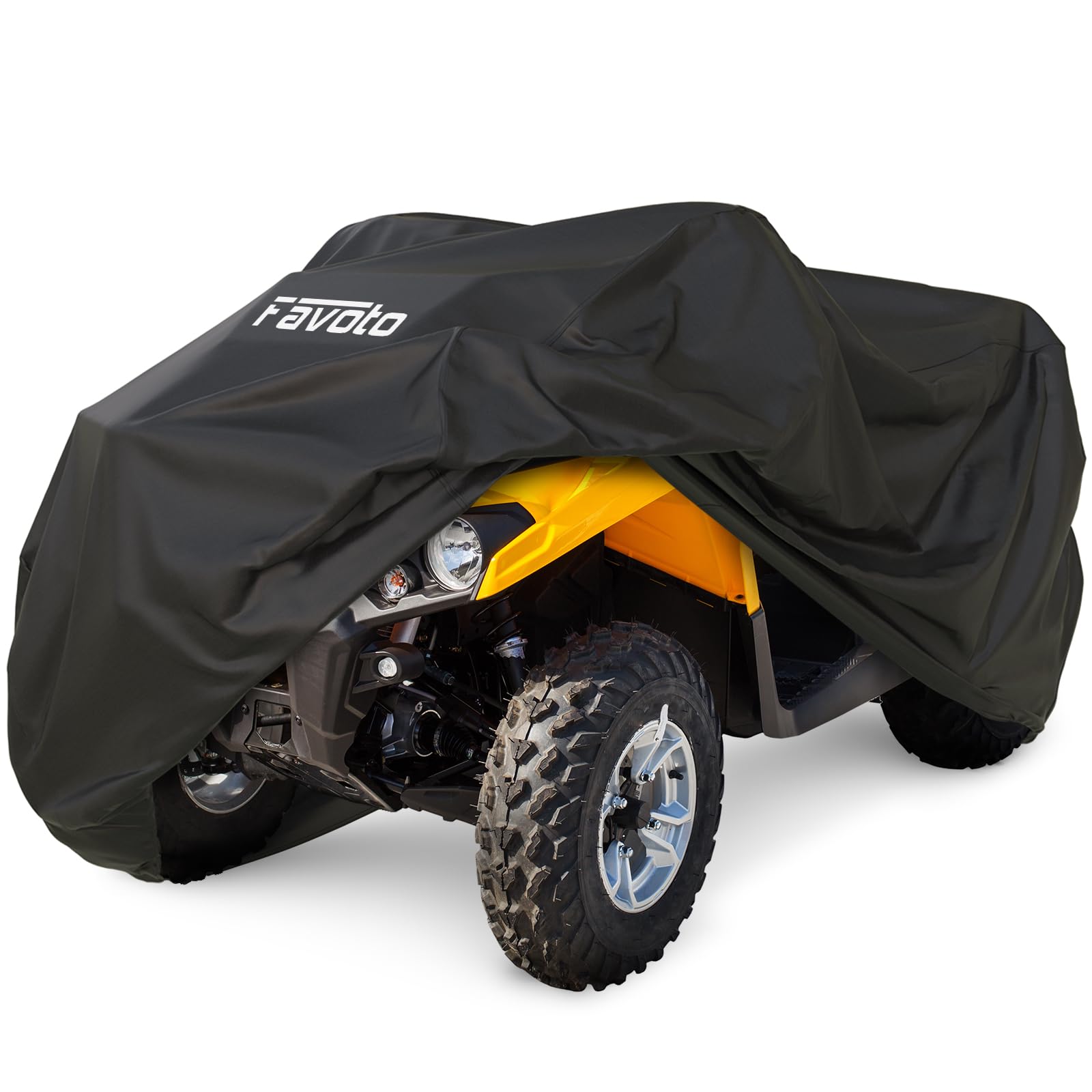 Favoto Atv Cover - Waterproof Outdoor Heavy Duty 4 Wheeler Quad All Weather Dust Rain Sun Protection Windproof Vehicle Cover Com