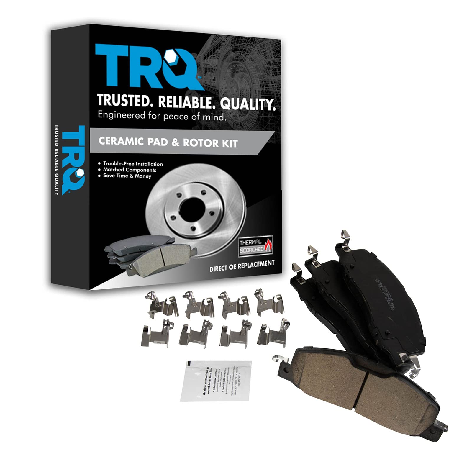 TRQ Front Brake Pads Ceramic Compatible with 2020-2022 Ford Explorer Lincoln Aviator