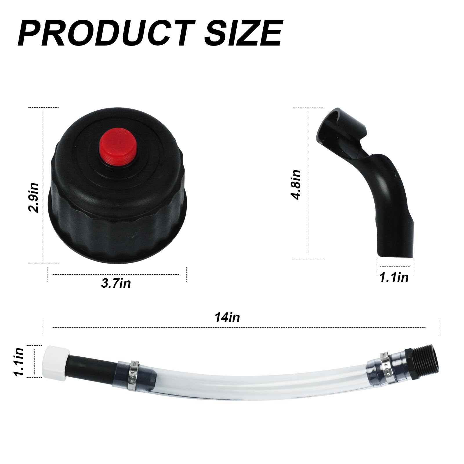 UHZZ Racing Fuel Tank Fill Port Hose and Cap Kit for VP Racing Fuel Tanks, Racing 5 Gallon Gasoline Tanks, Gas Cans, vp Racing F