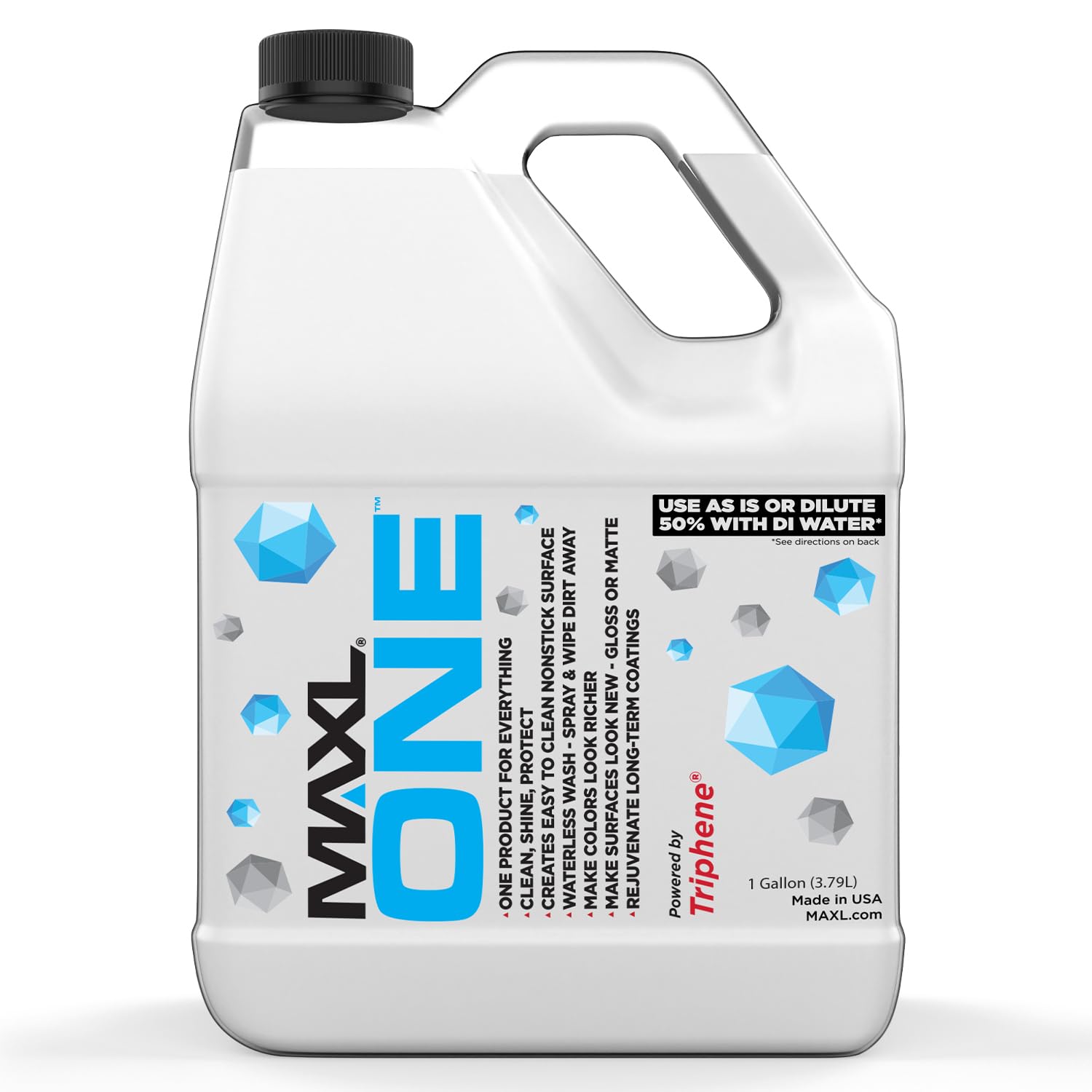 MAXL ONE  Car Spray with Triphene Technology, Quick Spray & Wipe All Purpose Waterless Detailer - Clean, Shine, Protect Paint, G