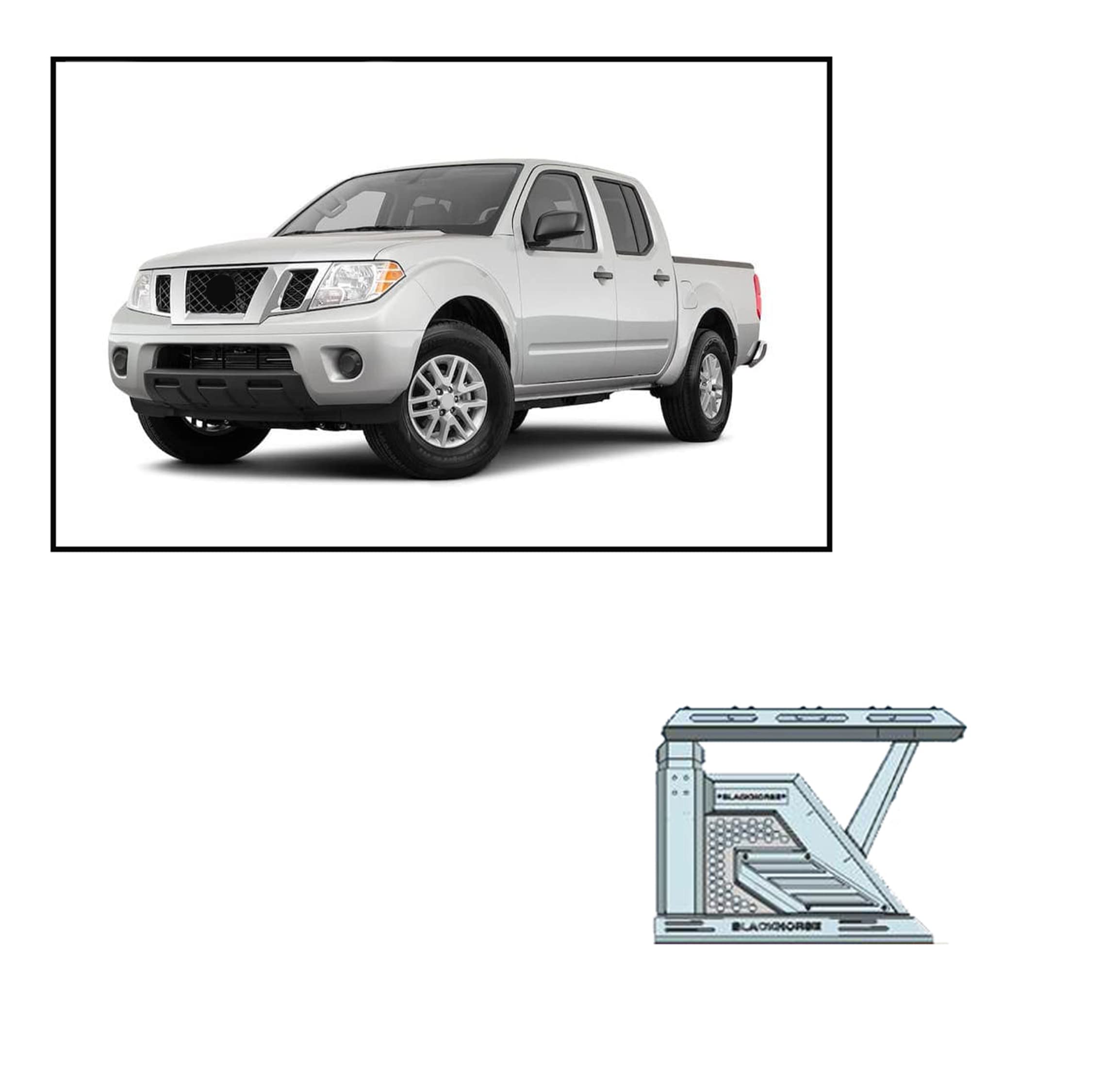 Black Horse Off Road Armour Ii Roll Bar W/Basket Black Compatible With 2005-2021 Nissan Frontier-Ar2-05Ba3