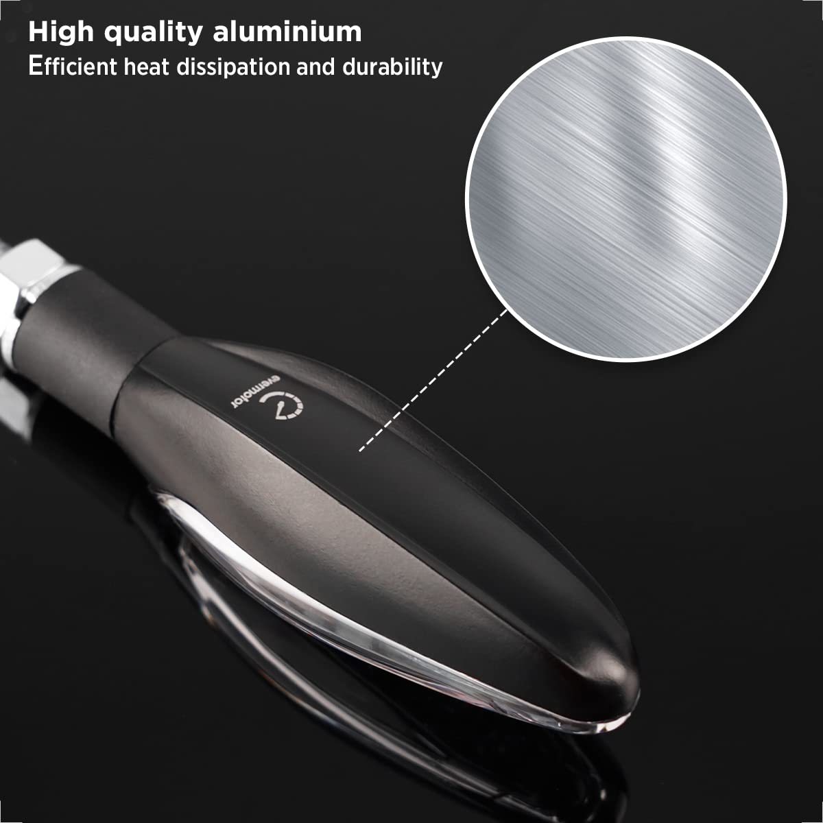 Evermotor Led Motorcycle Turn Signals Yellow Tail Sequential Lights 12V Running Aluminium Alloy Front Ebike Indicators With E-Mark For Honda,Ktm,Kawasaki,Suzuki(4 Pieces)