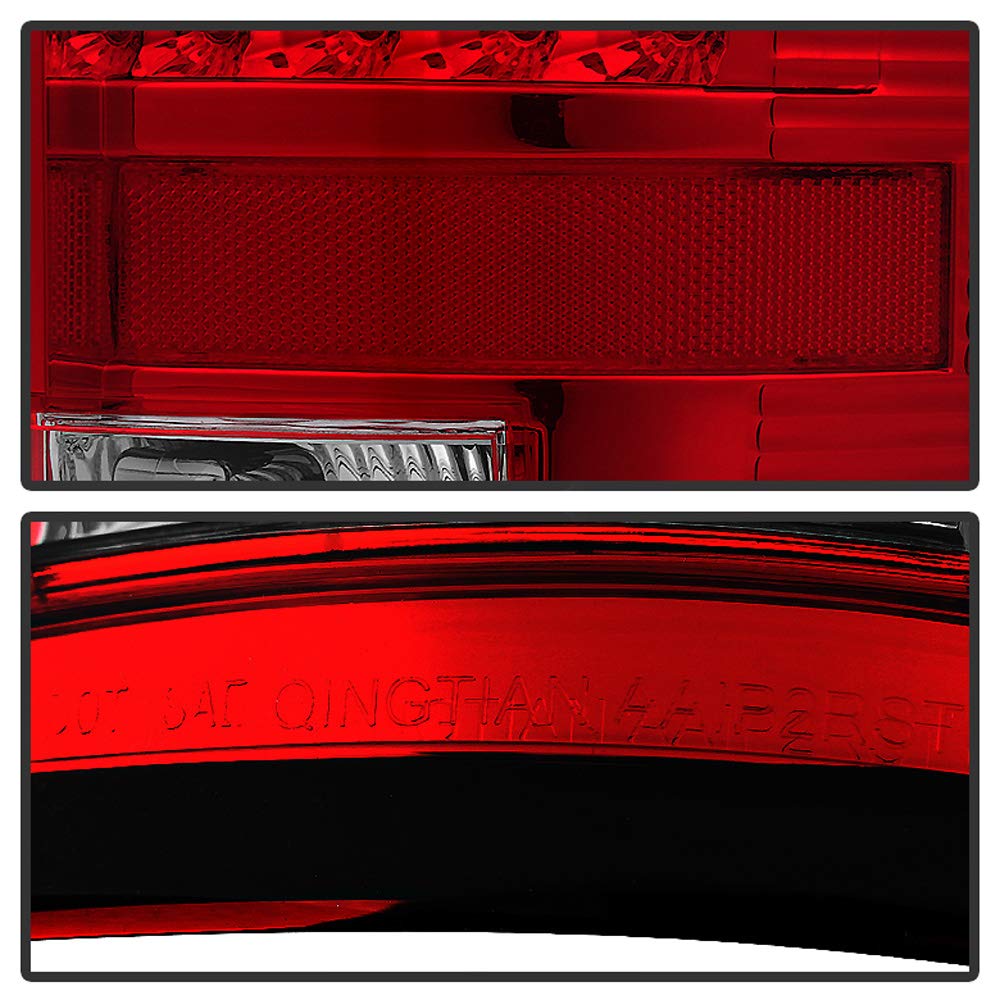 Acanii - For 2007-2008 Dodge Ram 1500 07-09 2500 3500 Red Clear Led Tail Lights Signal Lamps