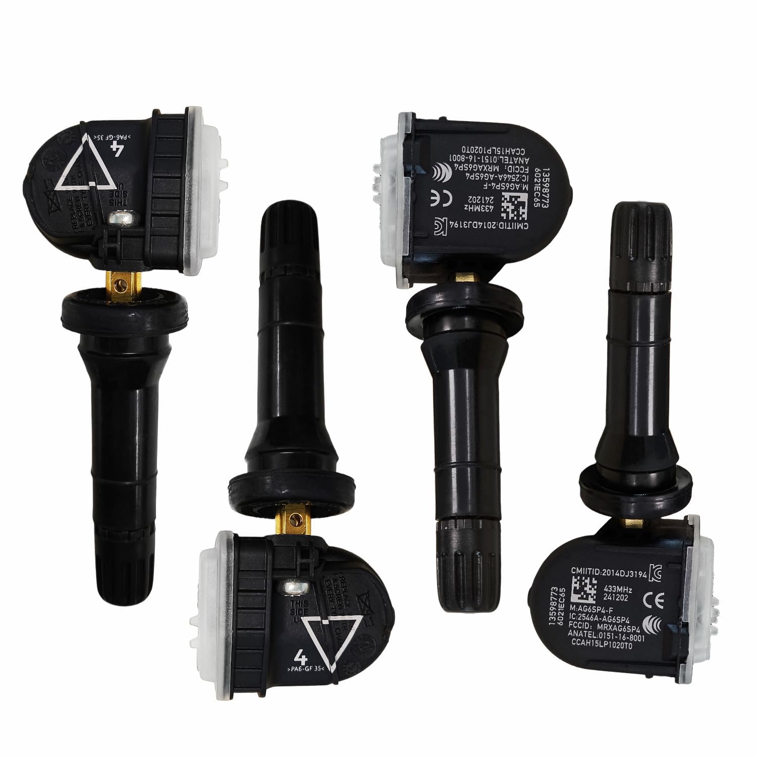 13598773 TPMS Sensor Tire Pressure Sensor Set of 4 433 MHZ Compatible with Chevy Silverado 1500 Camaro Impala Traverse Malibu Ex