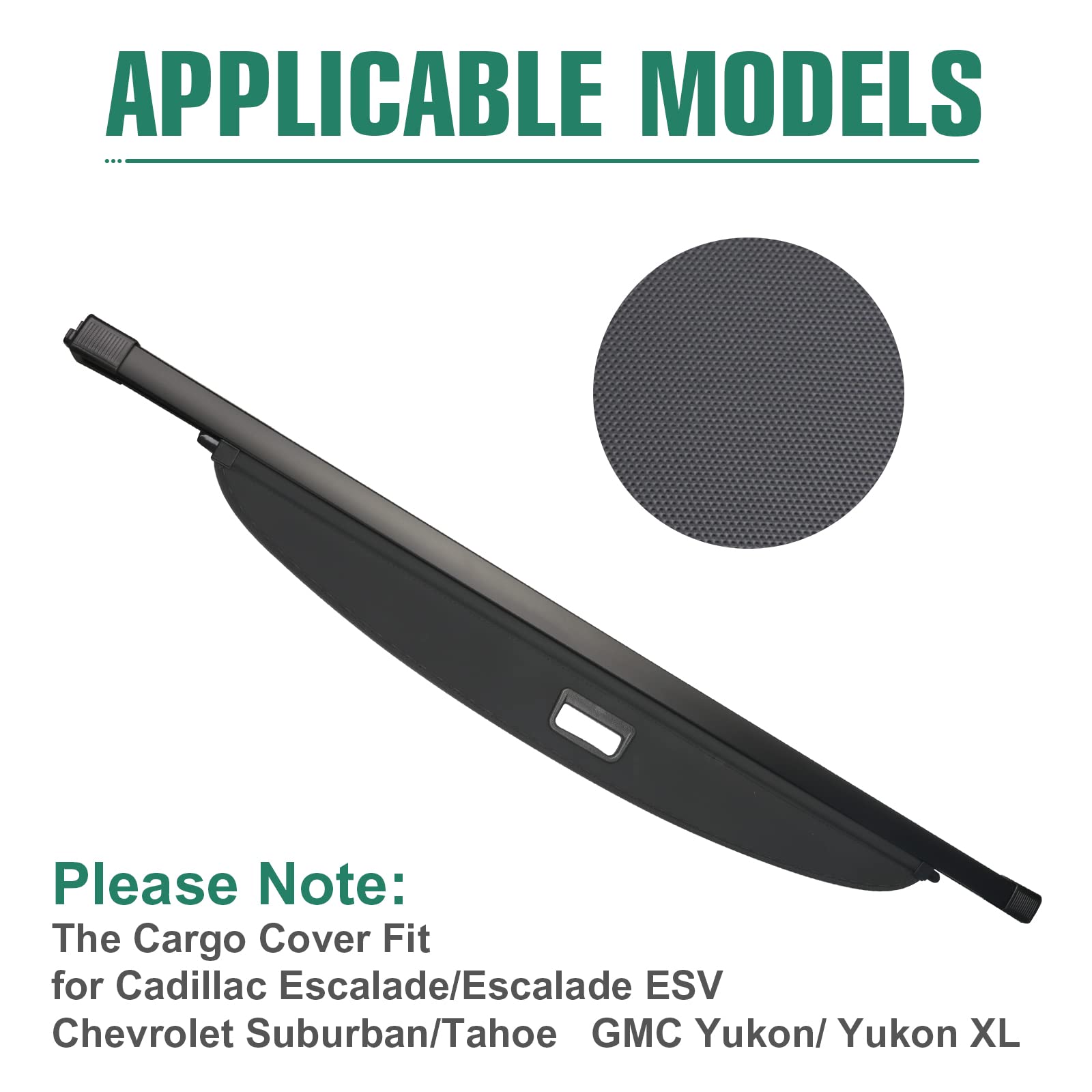 Saoknce For Cadillac Escalade Escalade Esv/Chevrolet Suburban Tahoe/Gmc Yukon Yukon Xl 2023 2022 2021 Cargo Cover Rear Storage W