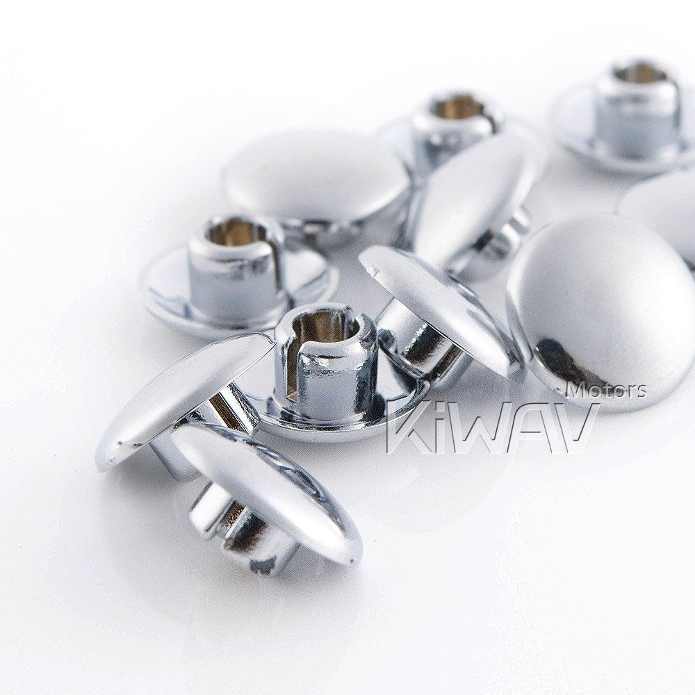 Kiwav Motorcycle Round Bolt Cap Screw Cover Plug Chrome For 8Mm Thread Allen Head Bolts, Ie M6 Allen Key