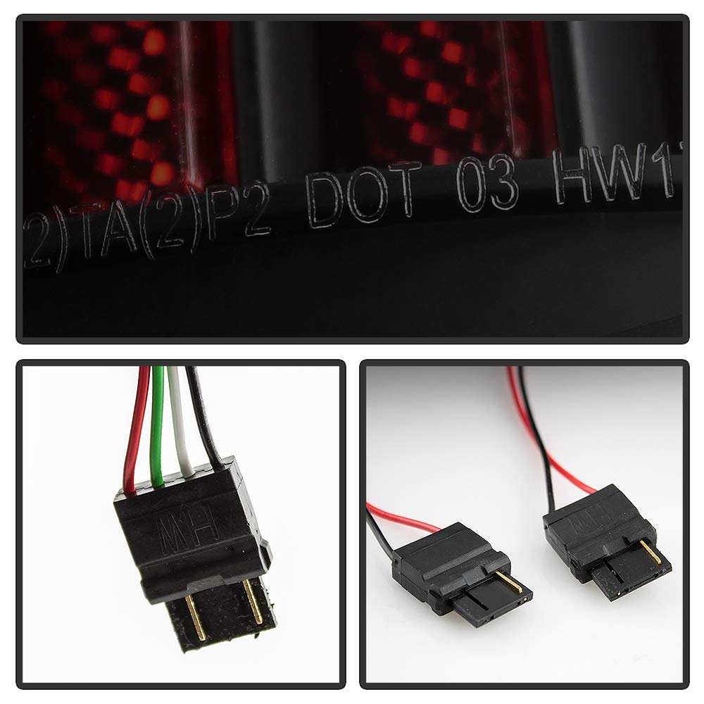 Acanii - For 2004-2012 Chevy Colorado Gmc Canyon Black Smoked Led Tube Tail Lights Brake Lamps Assembly Pair Left+Right