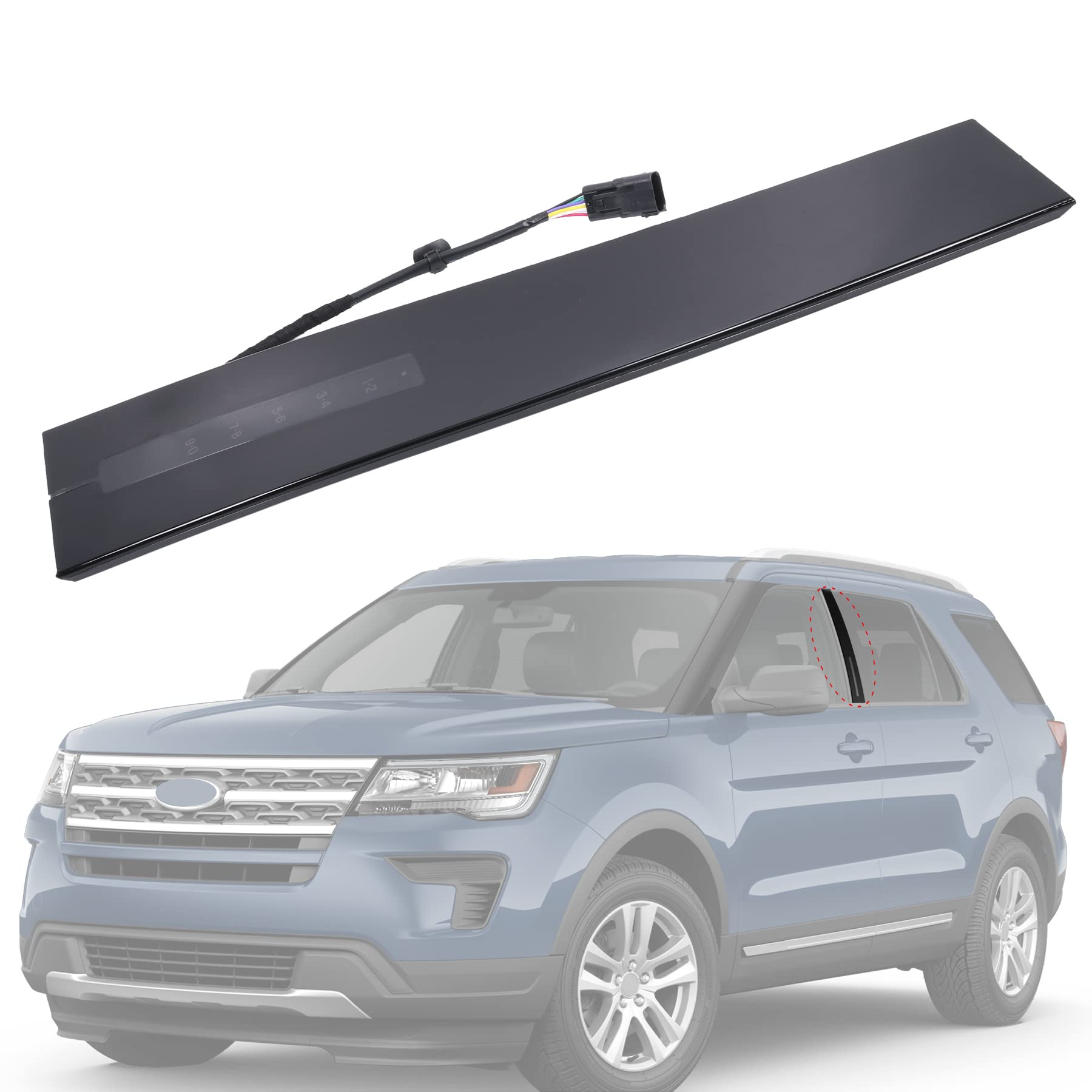 Jdmspeed New B Pillar Molding Trim With Door Entry Keypad Replacement For Ford Explorer 2011-2019 Replaces Db5Z-7820555-Ac Door 