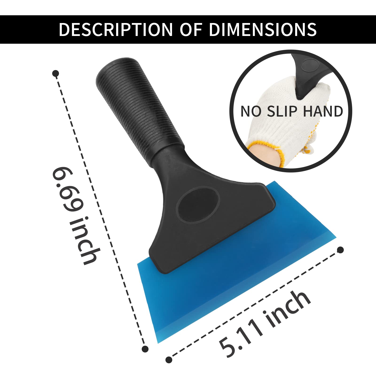 Auszuoi Window Tint Squeegee(3-Pack),Auto Water Blade, Water Wiper,Wrubber Squeegee 5 Inch,With No-Slip Handle, For Car Windshield Window, Mirror, Glass Door(Blue+Green+Red)