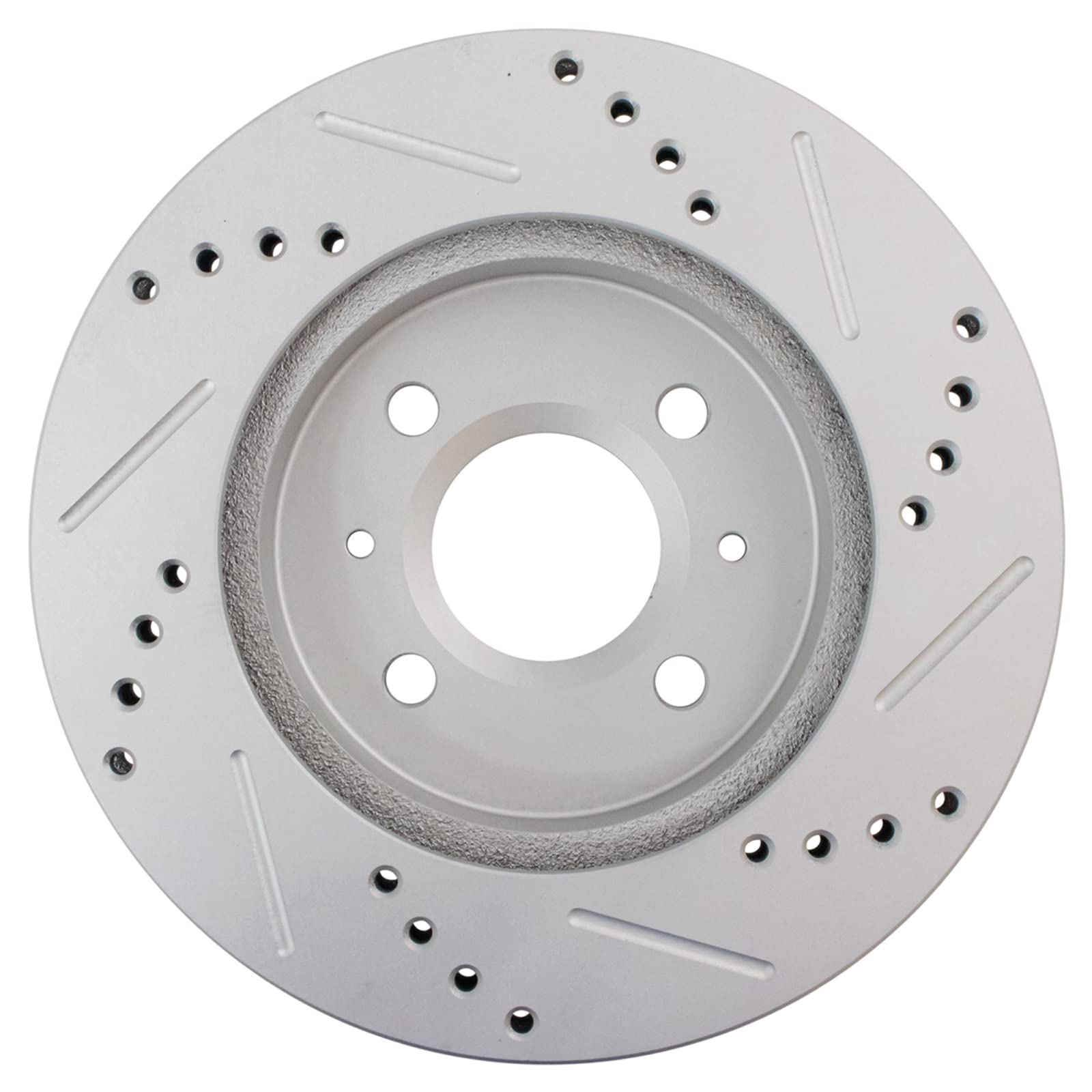 Trq Front Performance Brake Rotors Set Premium G-Coated Cross Drilled & Slotted Compatible With 1991-1992 Saturn Sc 1993-2002 Sc