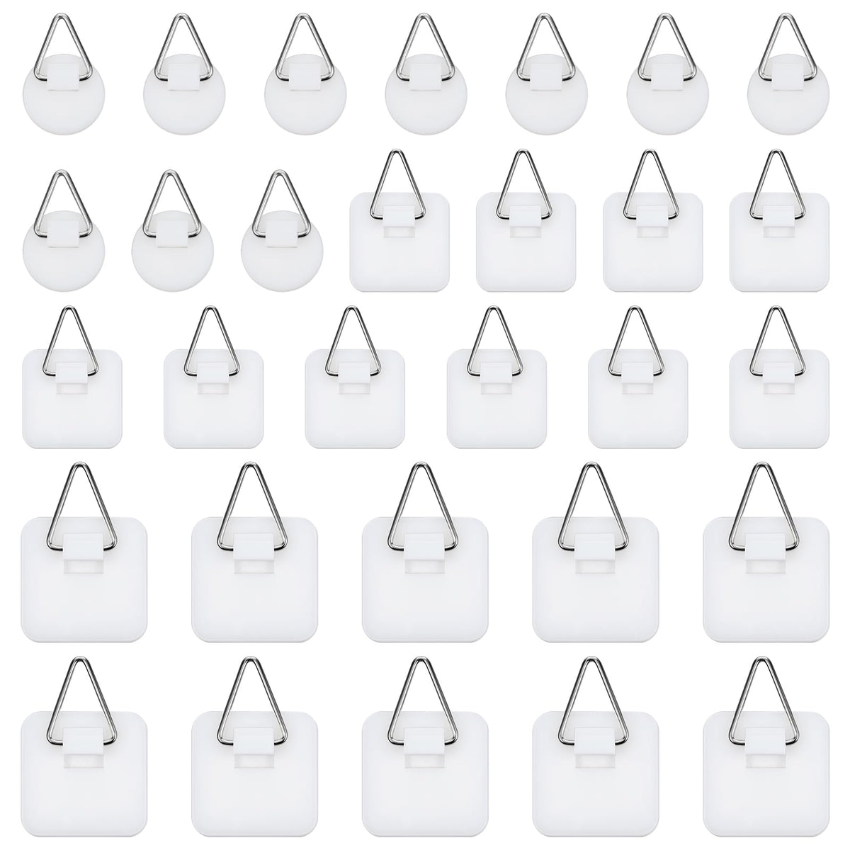 Cobee 30 Pcs Adhesive Picture Hanger, Adhesive Hooks For Hanging Pictures Without Nails, Plastic Picture Sticky Hangers For Home Kitchen Picture Photo Frame Plate Wall Art