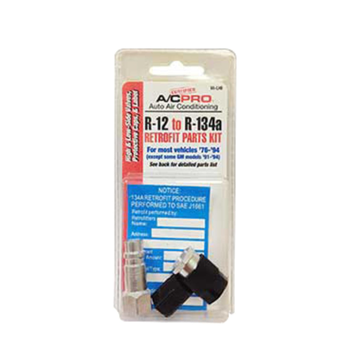 Interdynamics Certified A/C Pro Car Air Conditioner Adapter Kit,Complete Ac Conversion Adapter Kit Converts R12 To R134-A Refrig