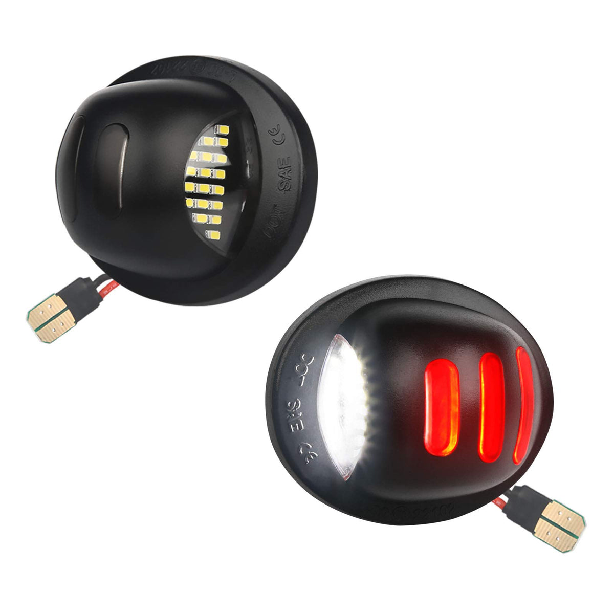 Mbuydiy Led License Plate Light Lamp Assembly With Red Oled Neon Tube Compatible With Ford F150 1990-2014, F250 F350 1999-2016,