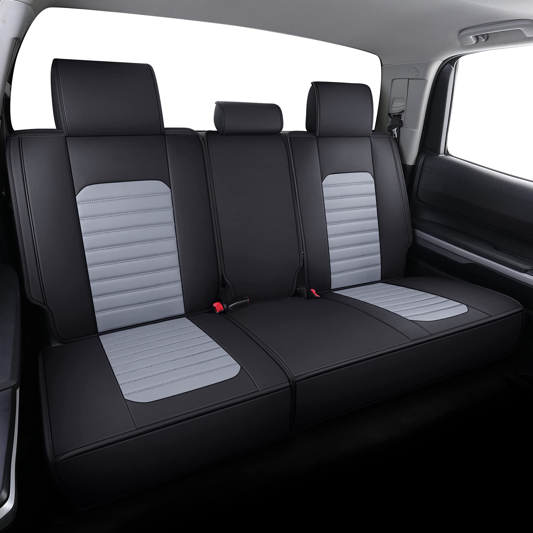 Aierxuan Seat Covers For Toyota Tundra Truck Pickup Full Set Custom Fit 2008-2025 Crewmax Double Cab Waterproof Leather Seat Cus