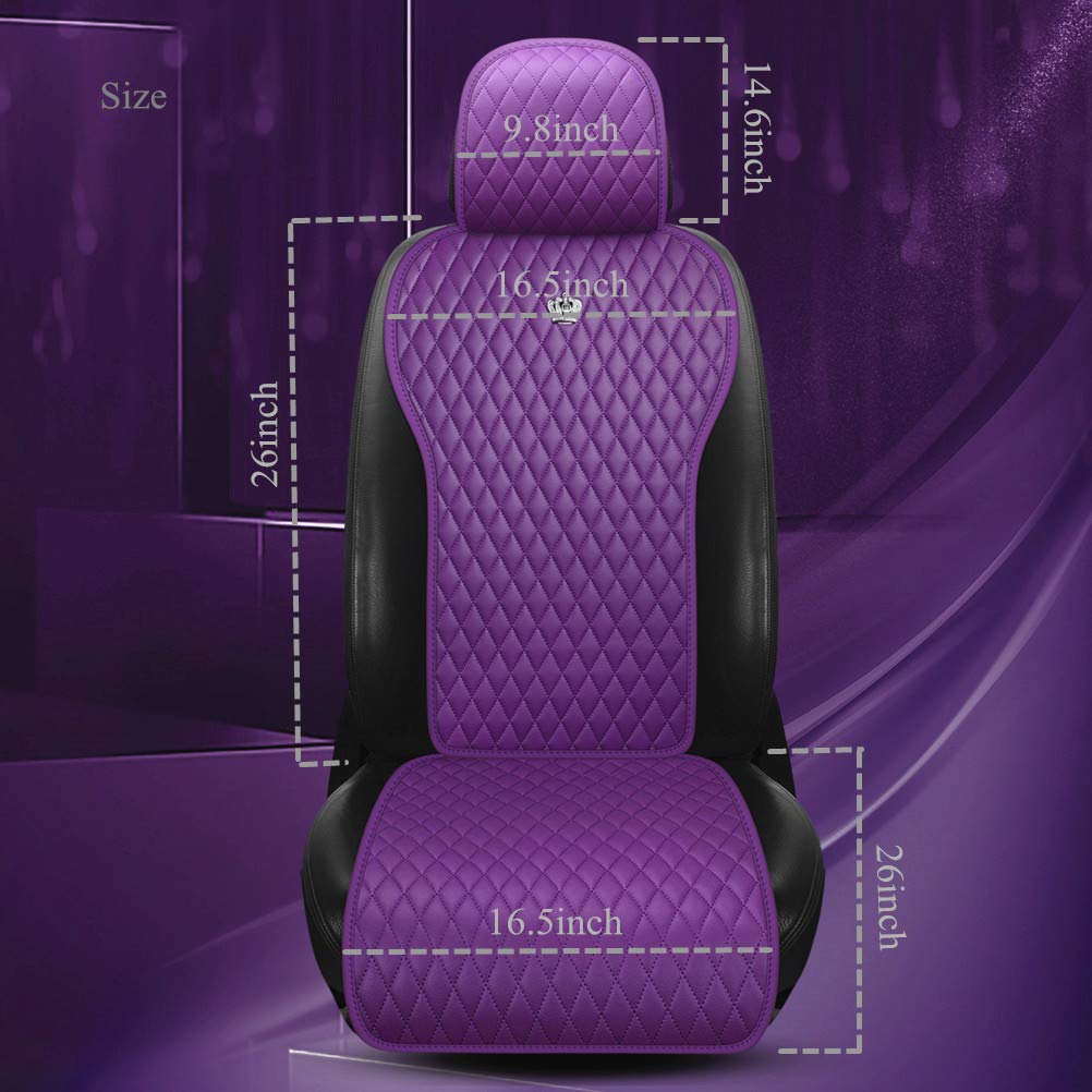 Red Rain Universal Seat Covers for Cars Leather Seat Cover with Crown Purple Car Seat Cover 2/3 Covered 11Pcs Fit Car/Auto/Truck
