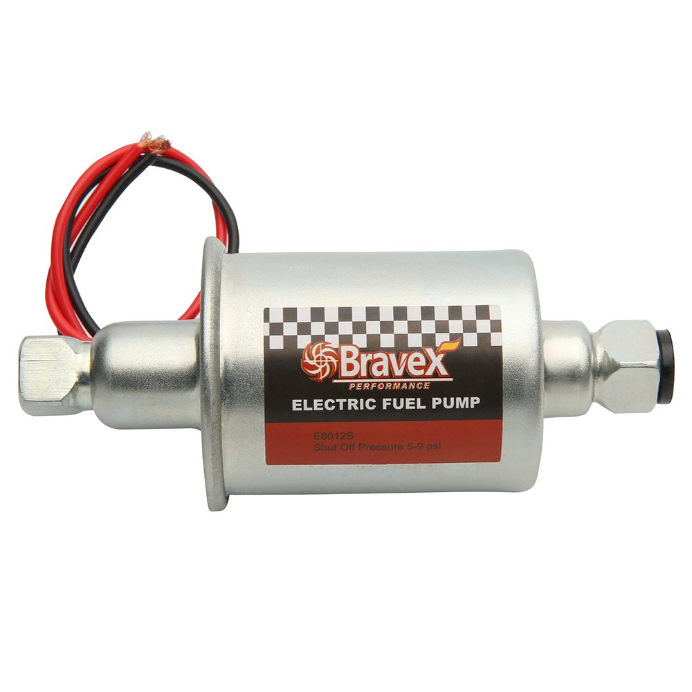 Bravex E8012S Universal Electric Fuel Pump Low Pressure 5-9 Psi 12V W/Installation Kit