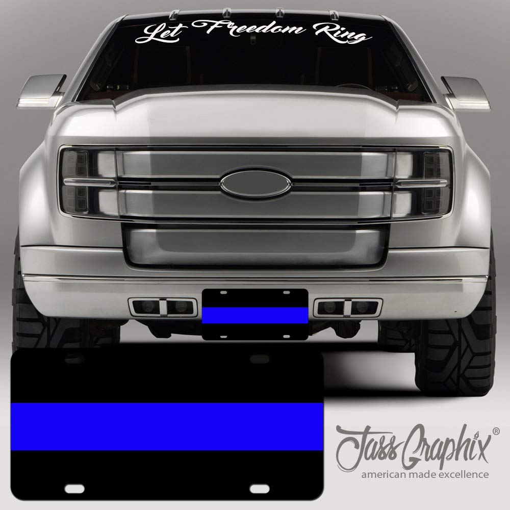 2-D Heavy Duty Reflective Thin Blue Line License Plate