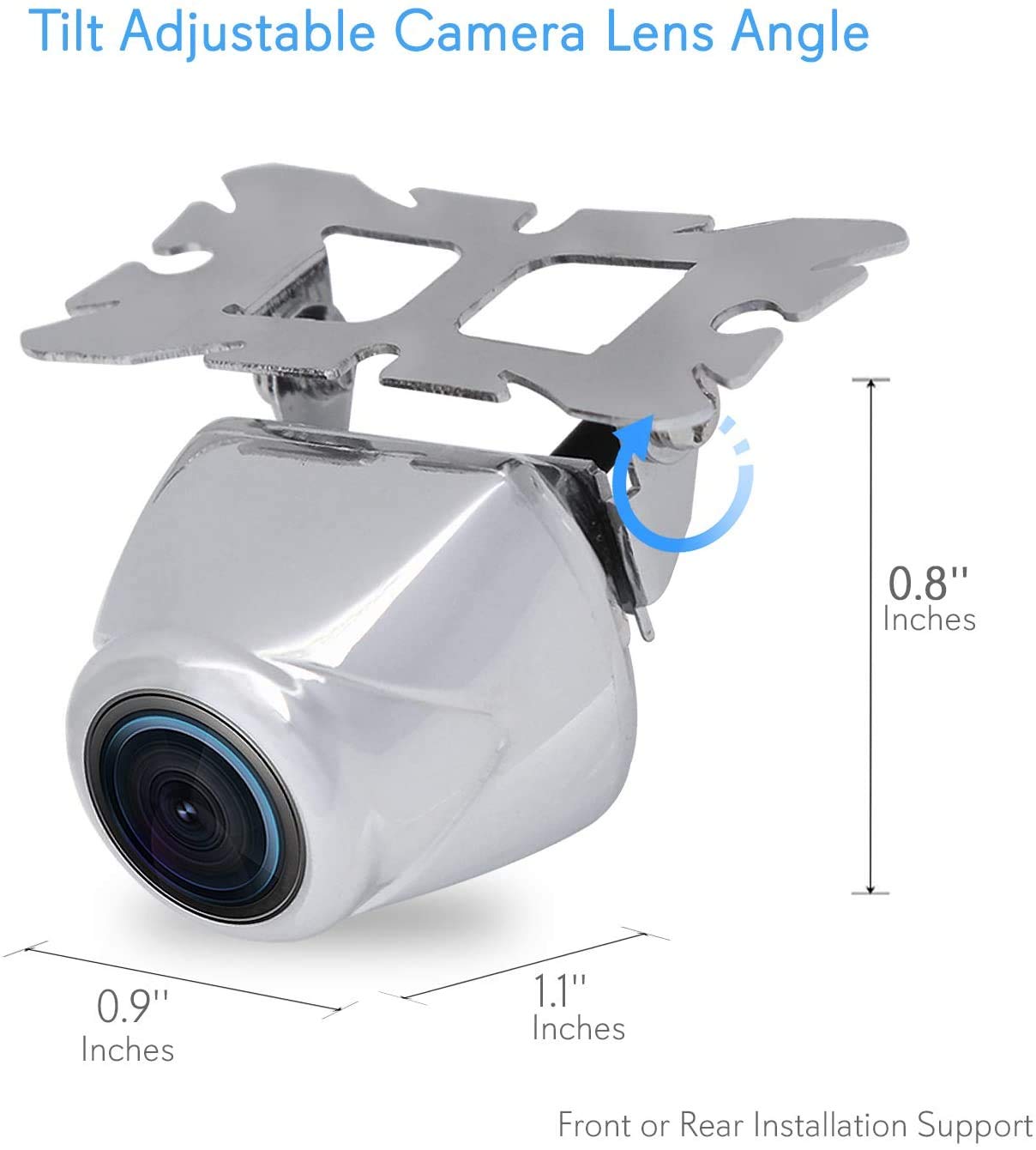 Pyle Car Rearview Backup Camera - Compact, Night Vision Illumination, Stainless Steel, Waterproof, Tilt-Adjustable Cam Lens Angl