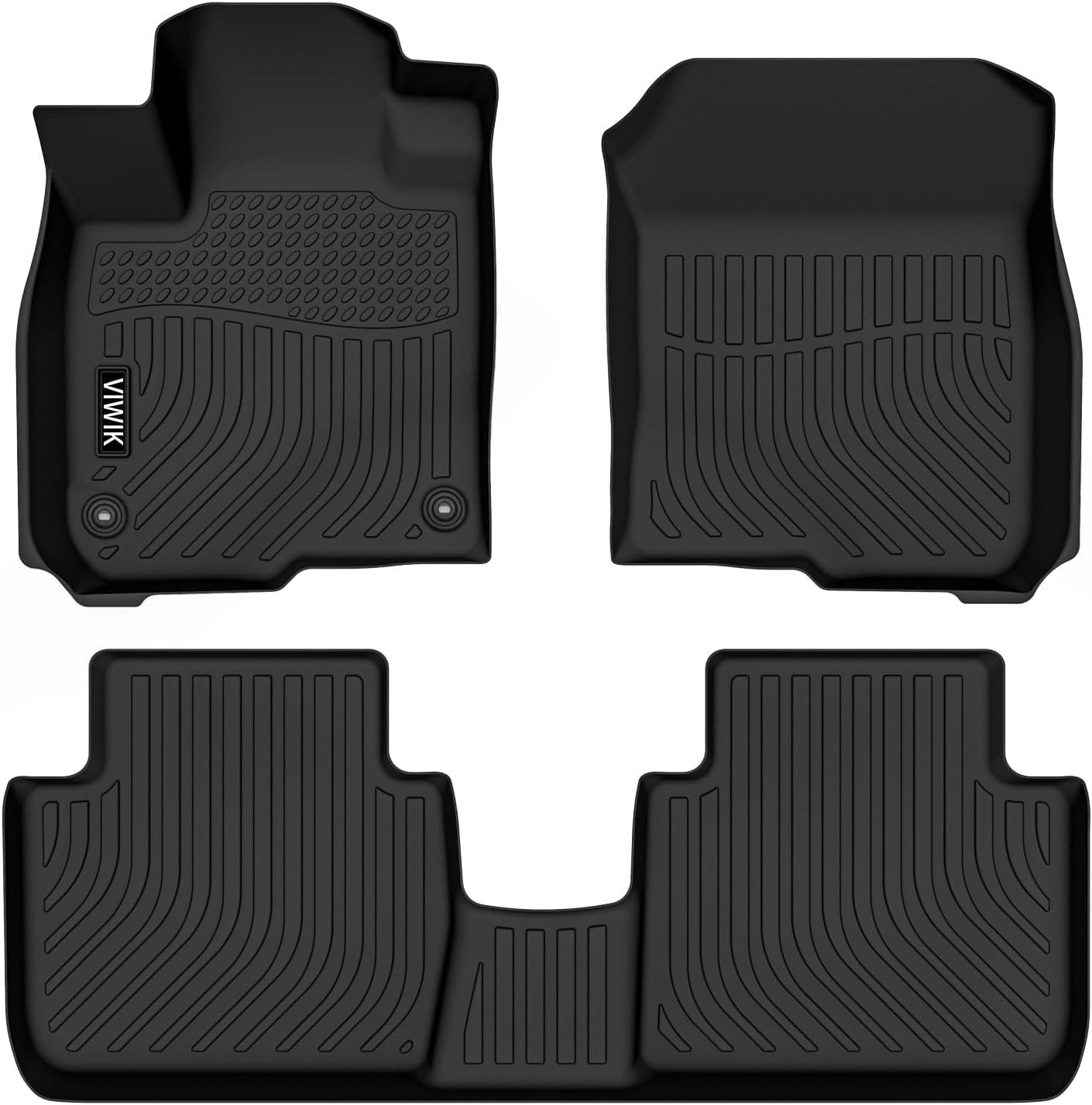 VIWIK Floor Mats for Honda HR-V 2023 2024,All Weather Floor Mats Accessories TPE Custom Floor Liners 1st & 2nd Row Black
