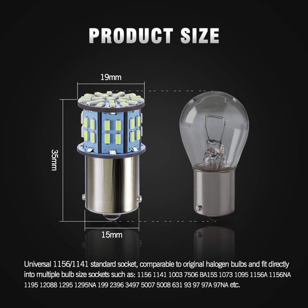 Antline 1156 1141 1003 7506 Ba15S Led Bulbs Cool White 20-Packs, Super Bright 3014 50-Smd Led Replacement For 12 Volt Rv Camper Trailer Boat Trunk Interior Lights