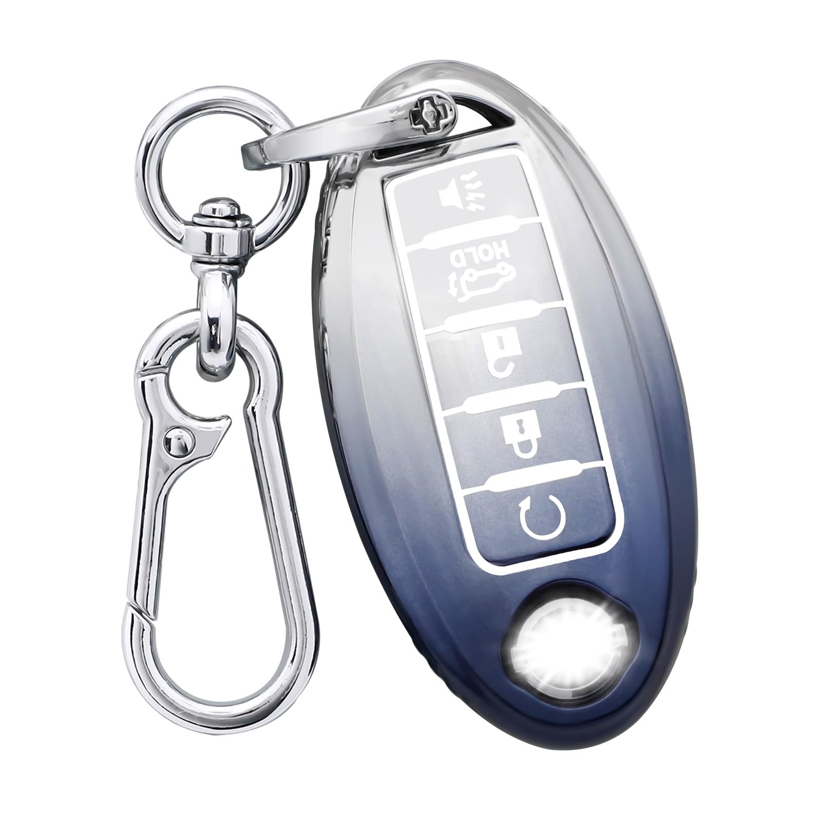 Pifoog Key Fob Cover For Nissan Altima Murano Sentra Maxima Rogue Versa Armada Pathfinder 5 Button Accessories Car Key Case Shel