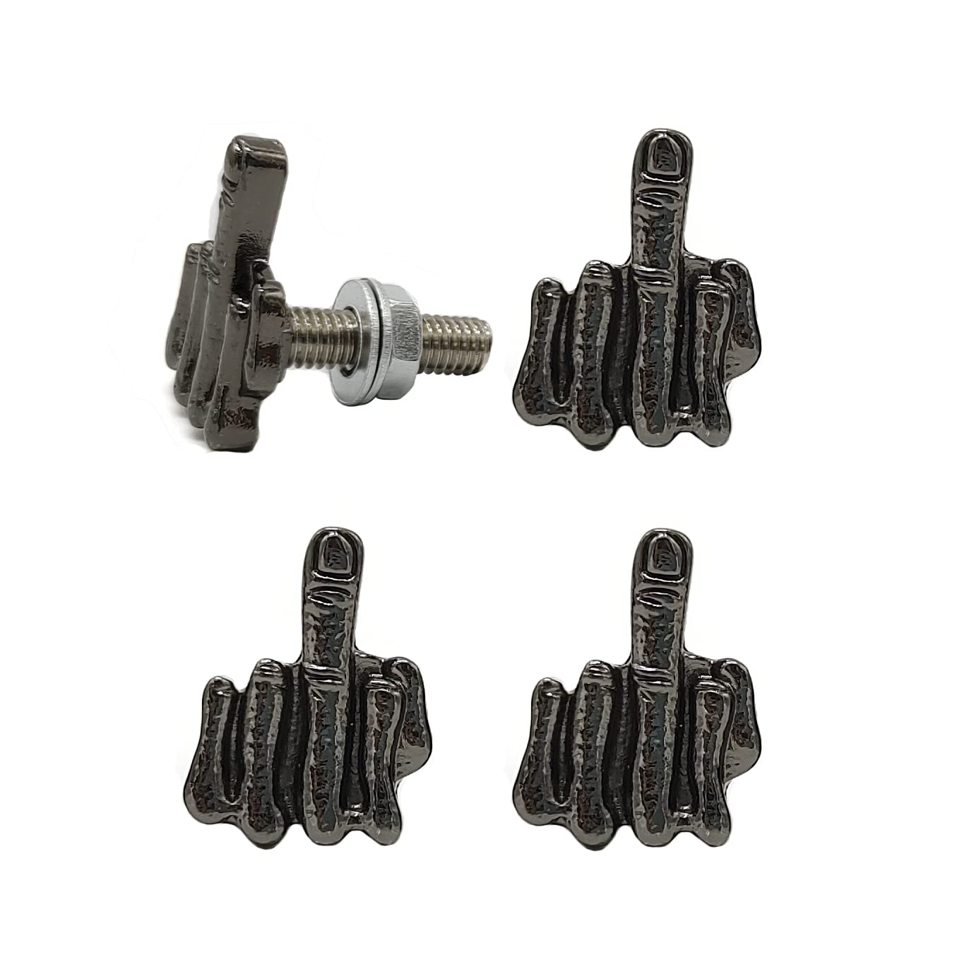 License Plate Bolts, 4 Pcs Stainless Steel License Plate Screw For Motorcycle Chopper Car Tag Frame Windshield Trim (Black)