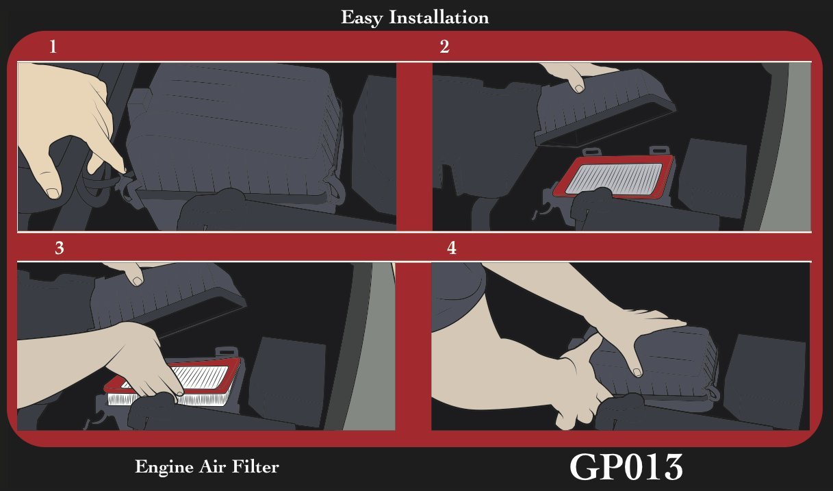 Epauto Gp013 (Ca10013) Rigid Panel Engine Air Filter