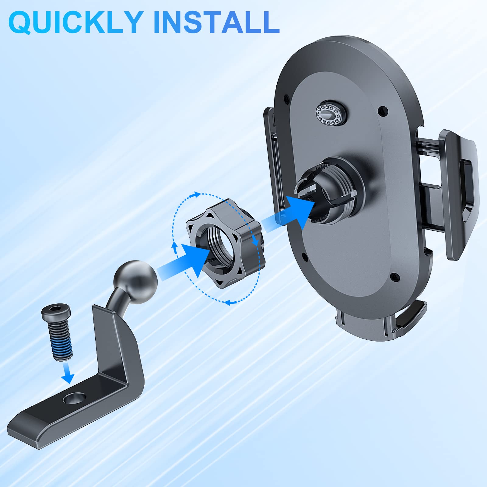 Diamooky Phone Mount For 2018-2021 2022 2023 Jeep Wrangler Jl Jlu And 2020-2023 Jeep Gladiator Jt Multi-Mount Phone Holder Dash System Kit W/Storage Tray Accessories, Not For Wrangler 4Xe