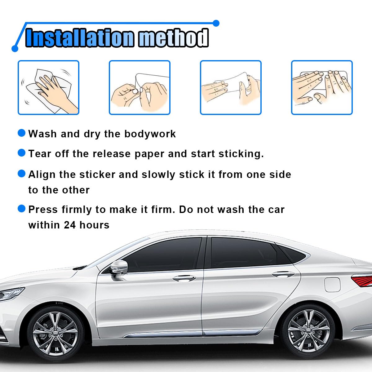 20PCS Car Safety Reflective Stickers, Waterproof Warning Reflective Tape, Night Visibility Reflective Strips for Trailers, Motor