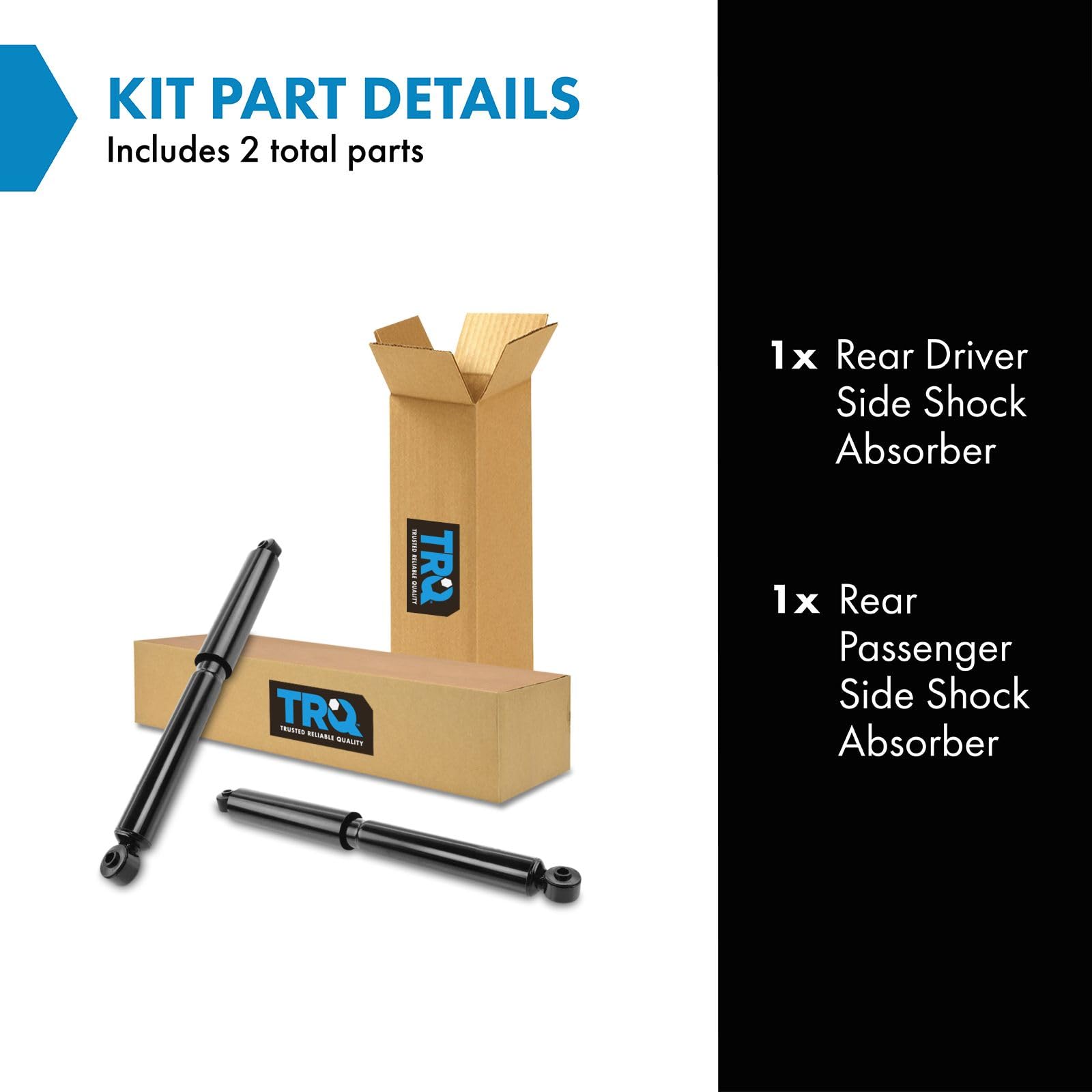 Trq Rear Shock Absorber Set Compatible With 2007-2018 Chevrolet Silverado 1500 2019 Silverado 1500 Ld Gmc Sierra 1500 Sierra 150
