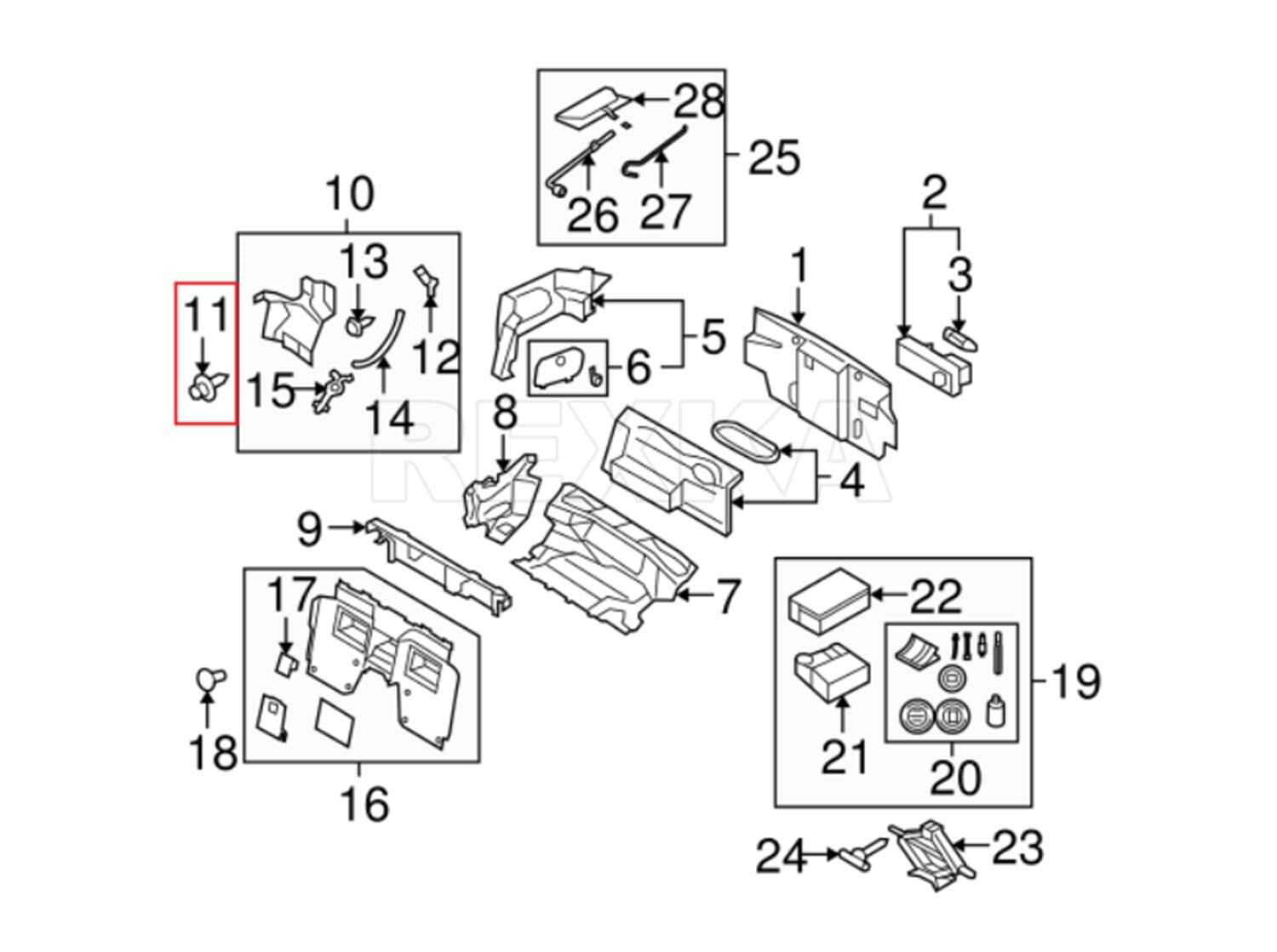 Rexka 20Pcs Quarter Trim Panel Retainer Clip Gj2168885B02 For Mazda 6 Mazda 3 2 5 626 Cx-3 Cx-30 Cx-5 Cx-7 Cx-9 Miata Millenia Mpv Mx-5 Mx-6 Protege