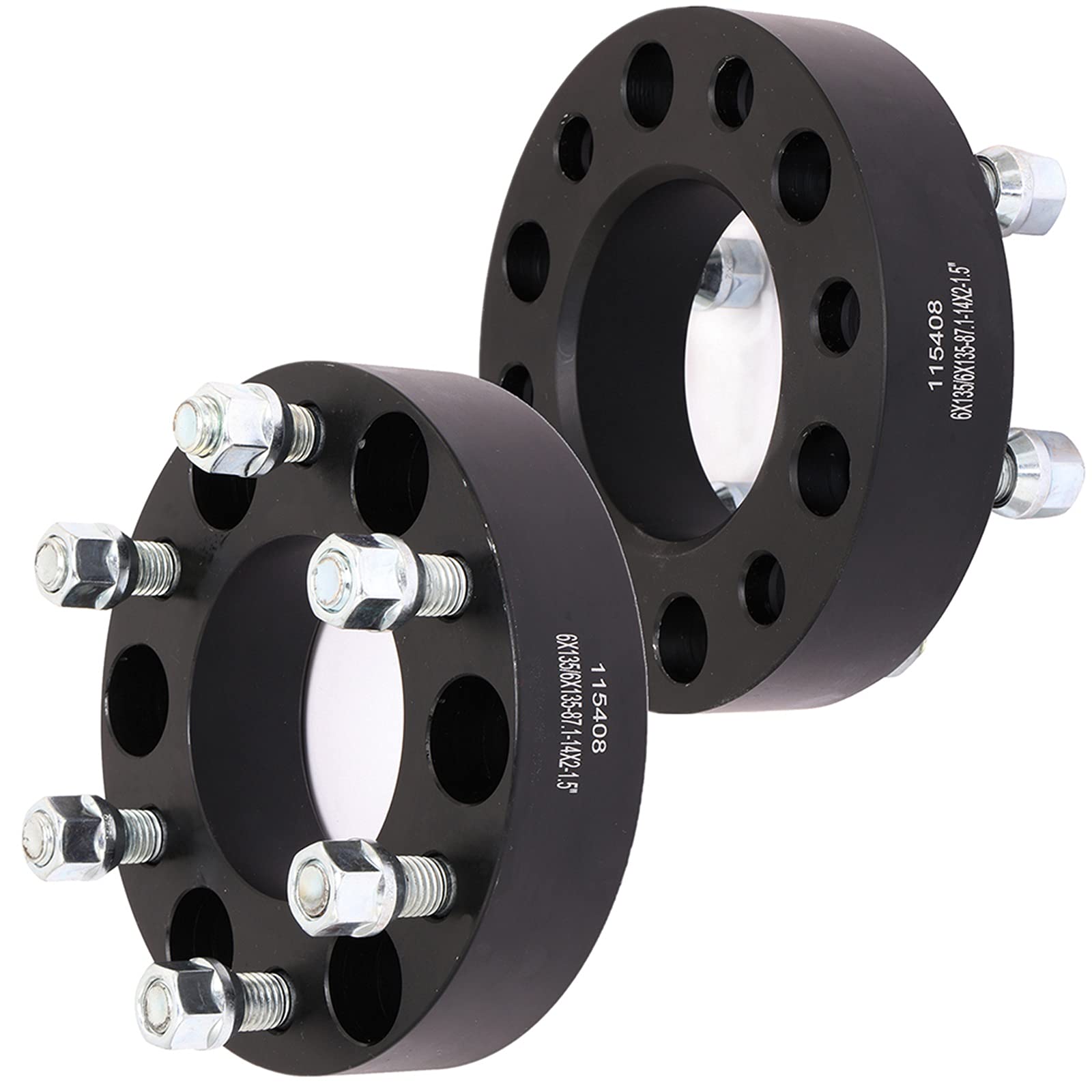 SCITOO 6x135 Wheel Spacers 1.5 inch Thick Hub Bore 87.1mm with 14x2 Studs, Black 6 Lug Wheel Spacers Fit for Navigator 2003-2014