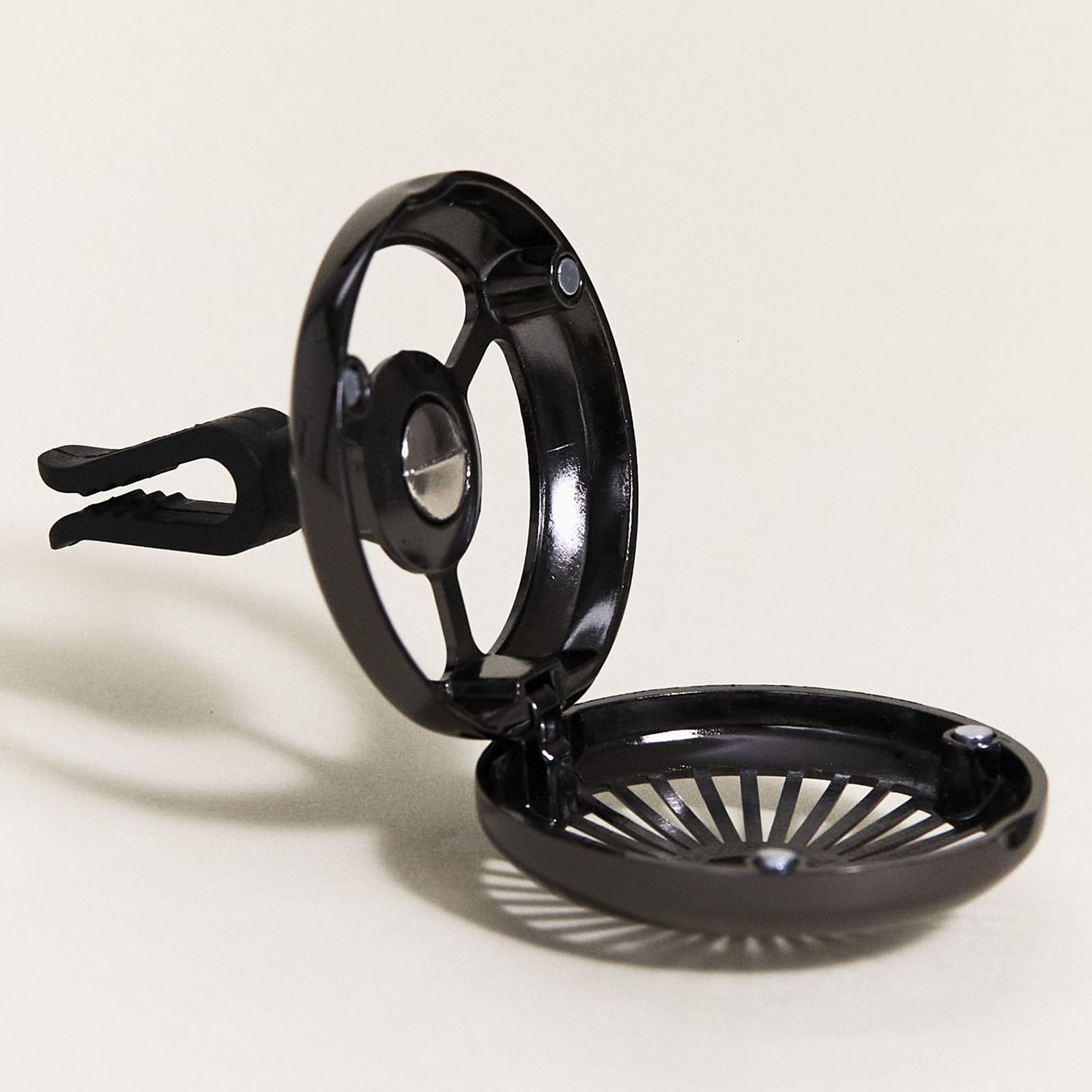 Maison Berger - Refillable Car Air Freshener Vent Clip Diffuser Set - 1.75'' Diameter X 1.25'' Depth - Made In France (Gun Metal