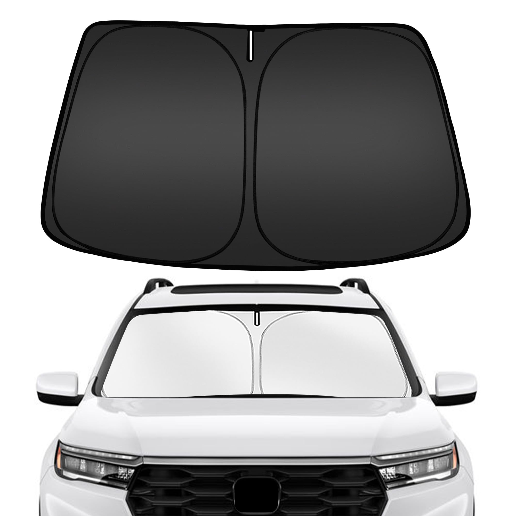 Arismotor Windshield Sun Shade For Honda Pilot 2016-2025, Custom Fit Foldable Front Window Sunshade Sun Visor Protector, Block U