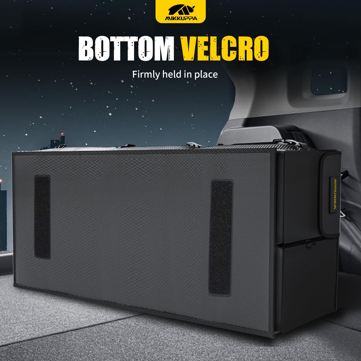 Mikkuppa Car Trunk Organizer - 95L Collapsible Trunk Organizer With Lid, Sturdy Car Storage For Suv Auto Truck Van With Adjustab