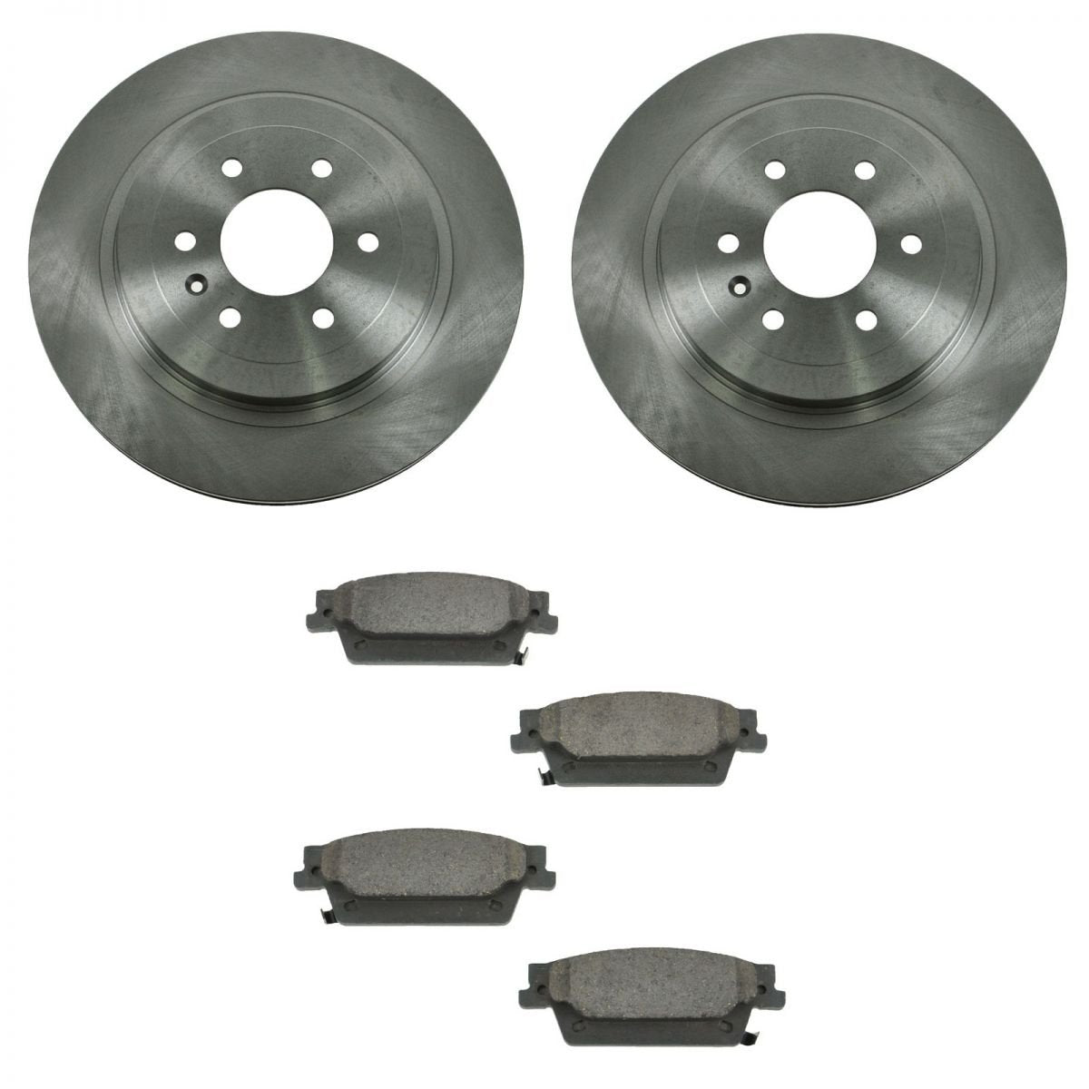 TRQ Rear Brake Pad & Rotor Kit Brake Pads Brake Rotor Ceramic Compatible with 2004-2009 Cadillac SRX