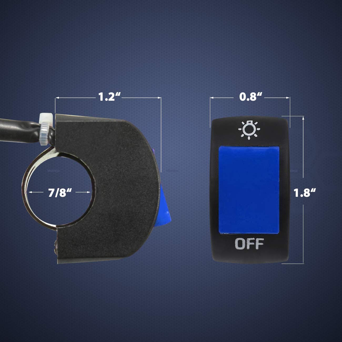 1 Piece Motorcycle Headlight Switch Handlebar Toggle Switch With On Off Push Button For U5 U7 U2 Motorcycles Scooter Electrombil